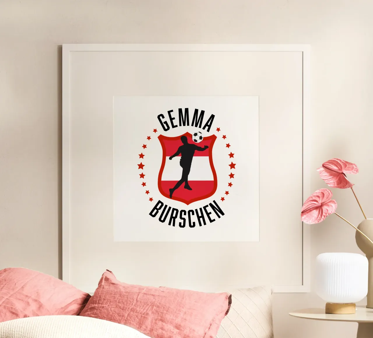 Tifosi di calcio austriaci: Gemma Burschen poster con telaio in plastica da CalliLetters