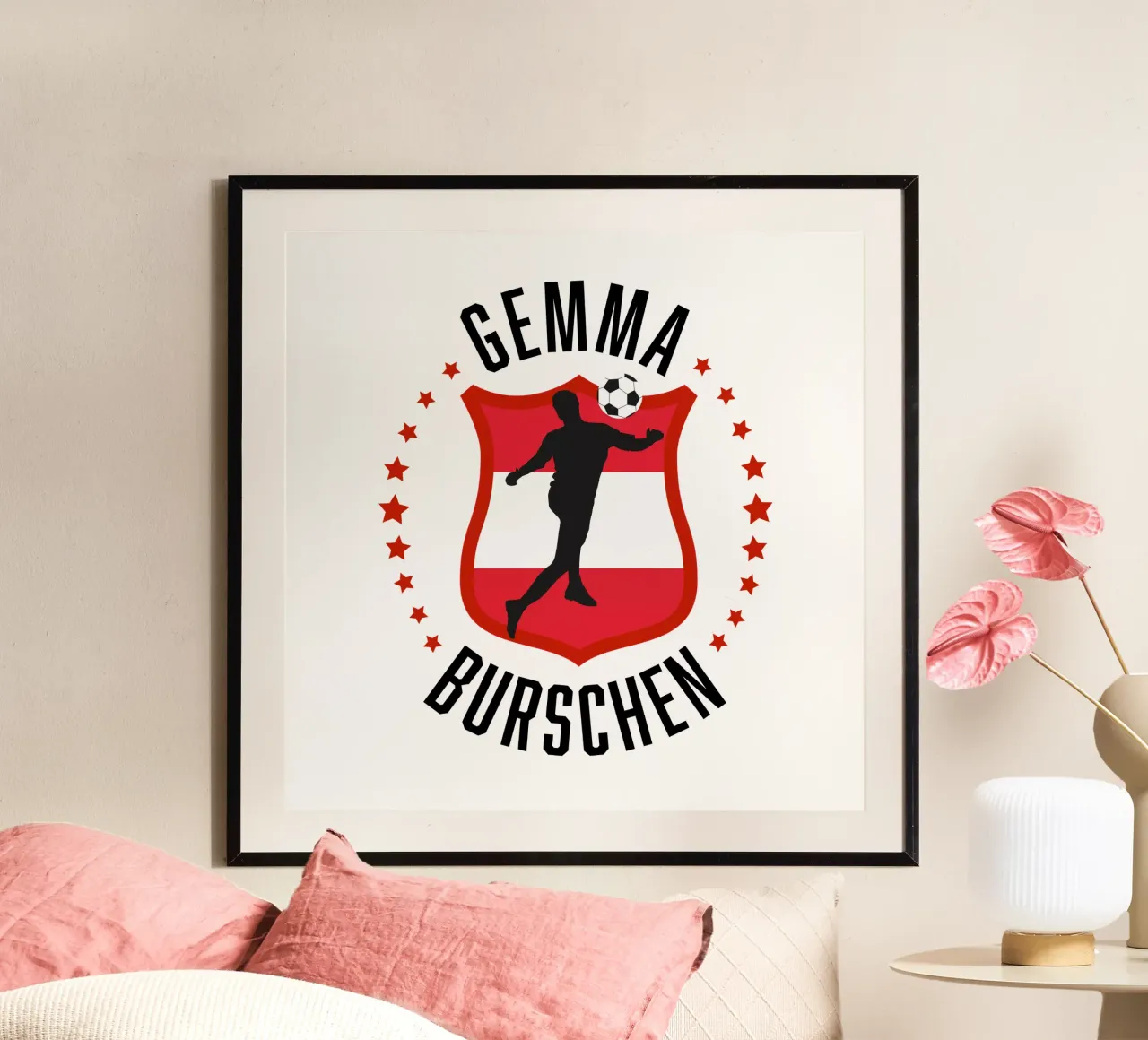 Tifosi di calcio austriaci: Gemma Burschen poster con telaio in plastica da CalliLetters