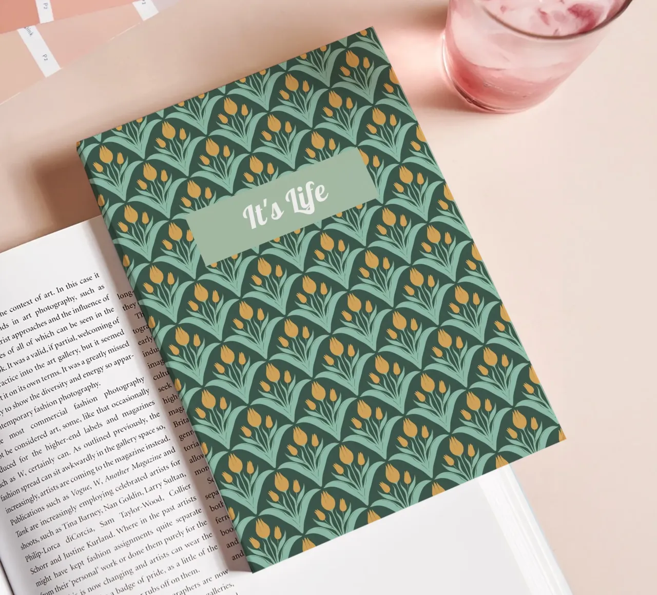 Notebook Colorful tulips inspired by art nouveau notebook by Studio Fuchsia