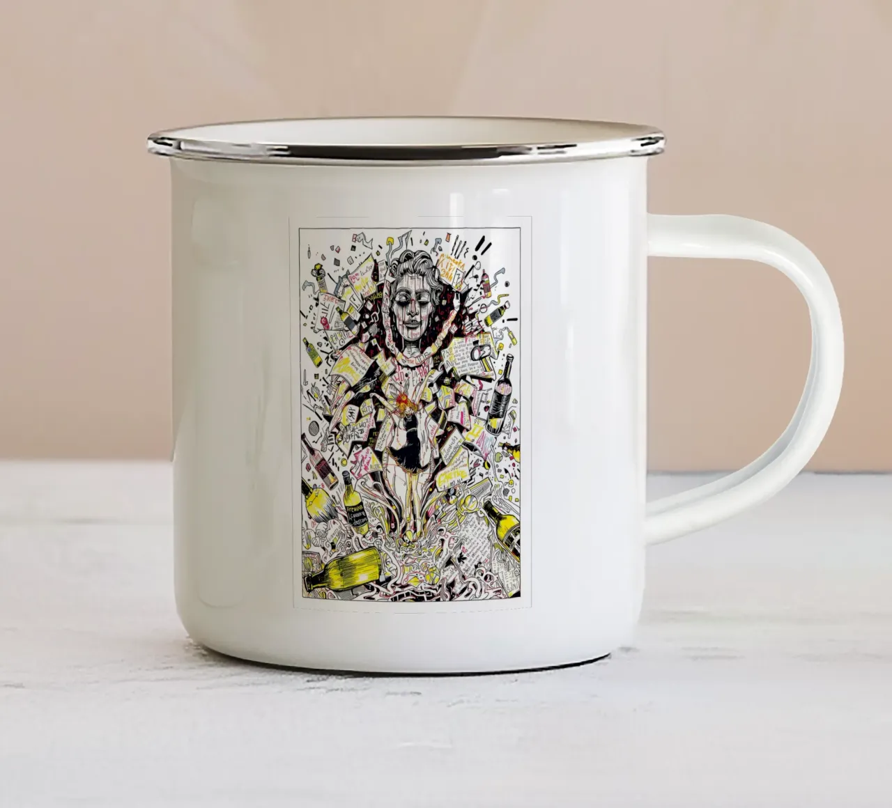 Annegare nel rumore tazza in smalto da uniqe world