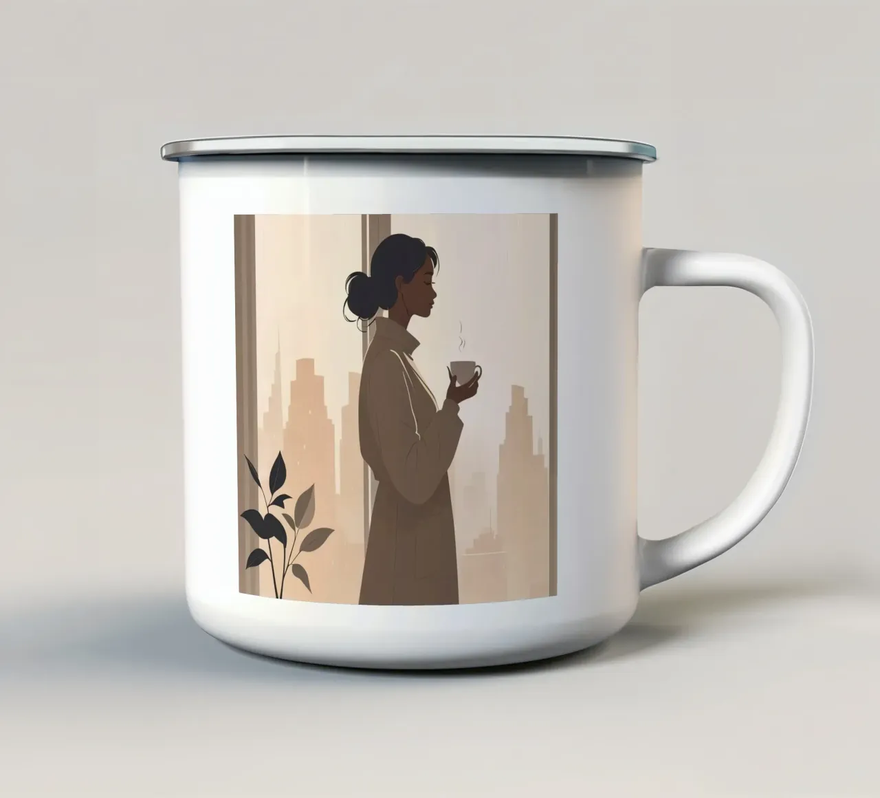 Mattina tranquilla tazza in smalto da Maison Solis