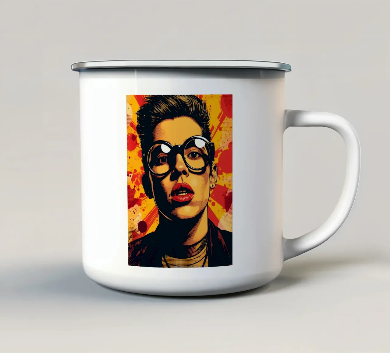 Spavalderia d'epoca tazza in smalto da uniqe world