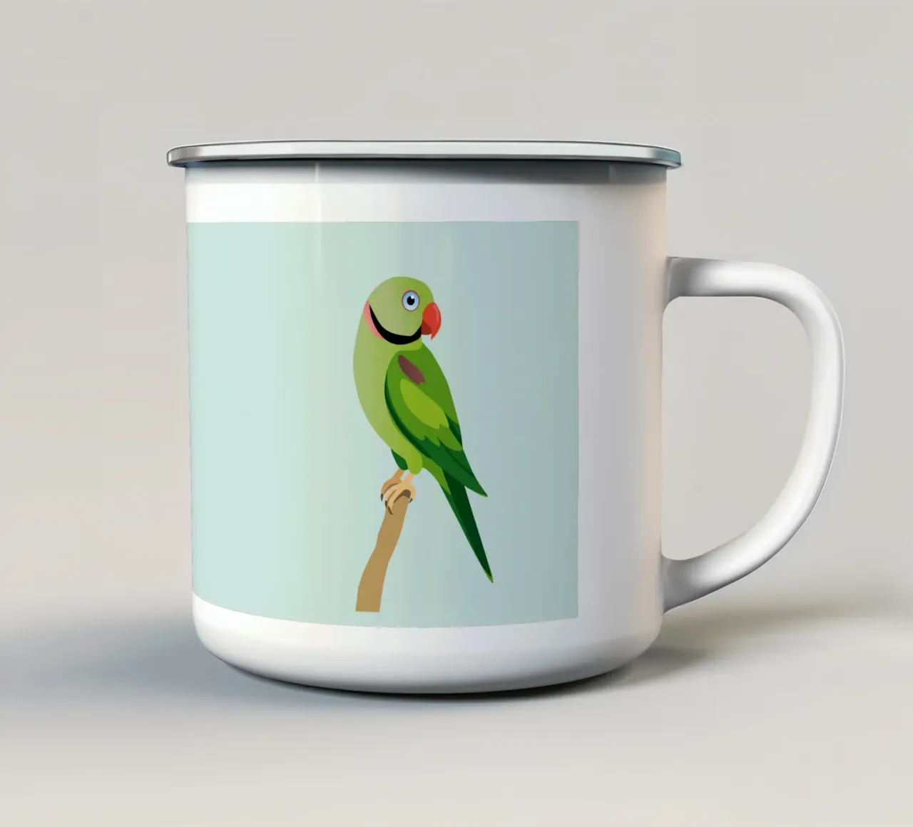 Parrocchetto dal petto rosso tazza in smalto da Bwiser