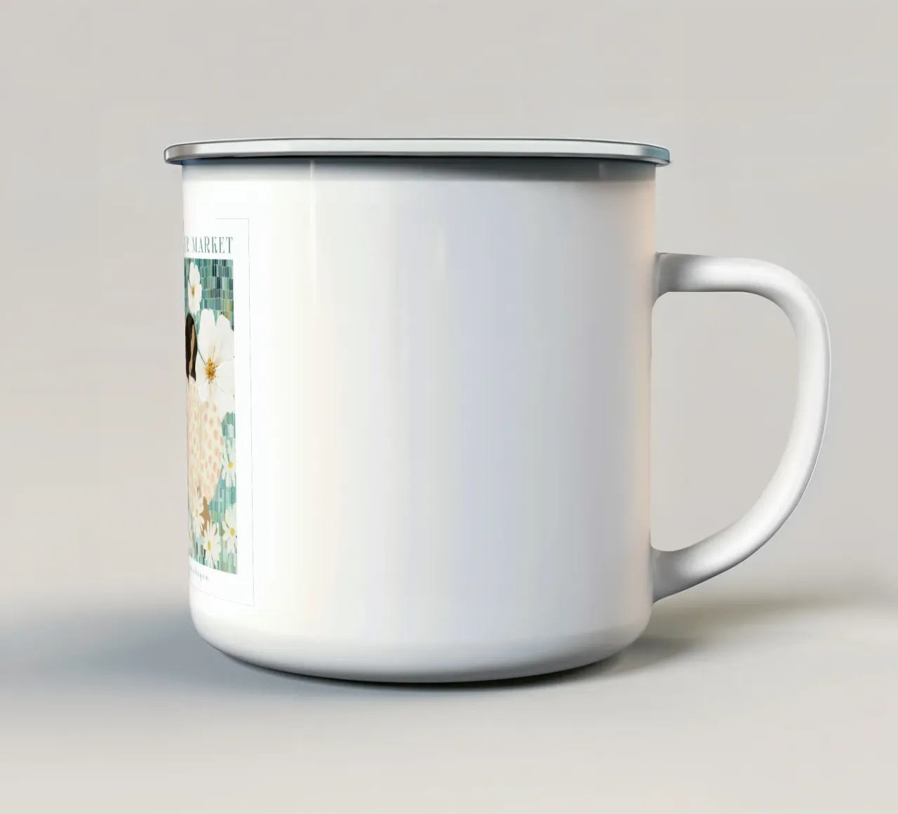 Poster botanico moderno tazza in smalto da Art in Bloom