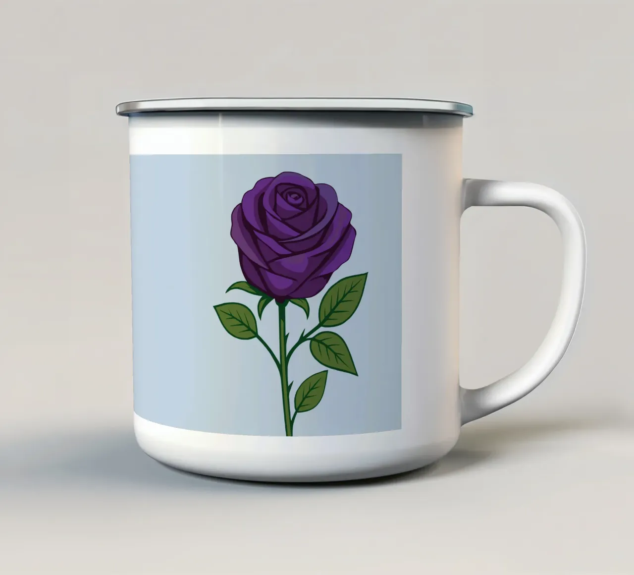 Rosa viola tazza in smalto da Bwiser