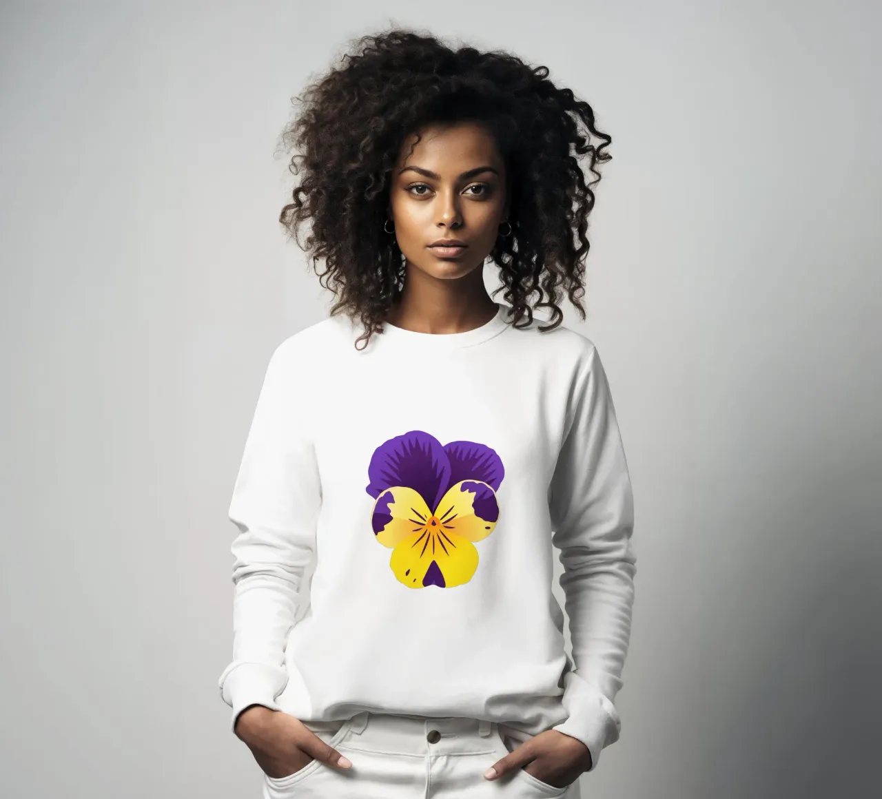 Pensée jaune et violette sweat de Bwiser