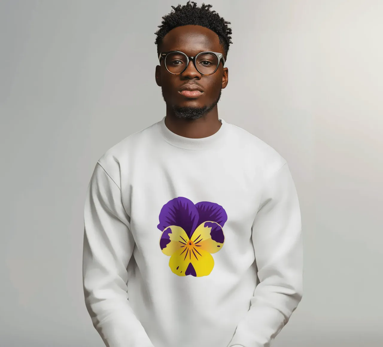 Pensée jaune et violette sweat de Bwiser