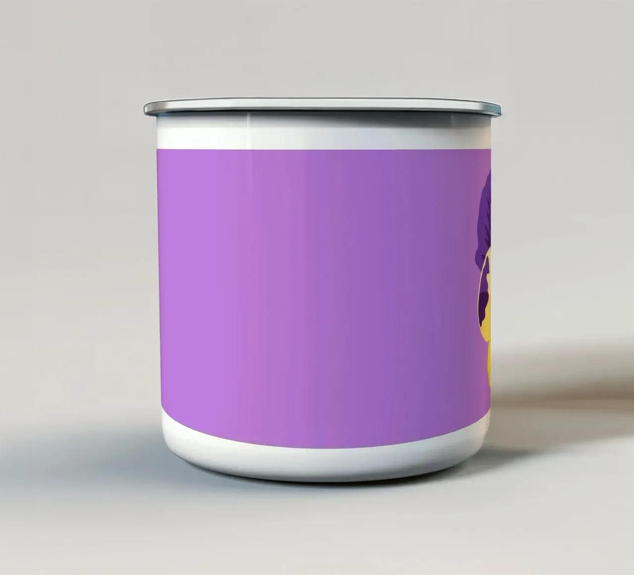 Viola e viola mammola gialla tazza in smalto da Bwiser