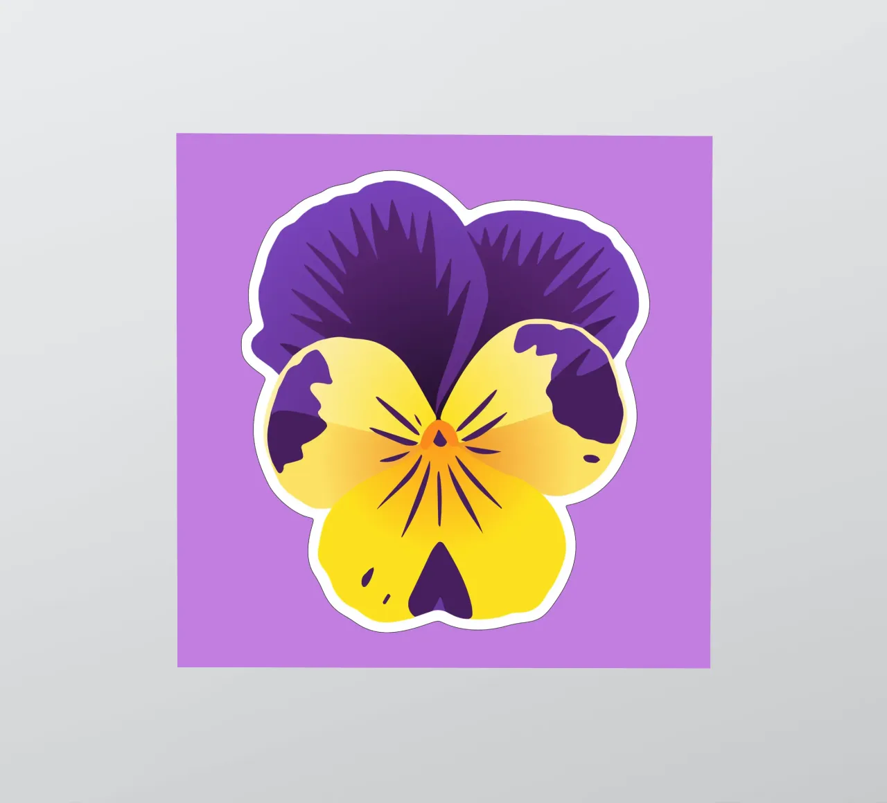 Pensée jaune et violette autocollant de Bwiser