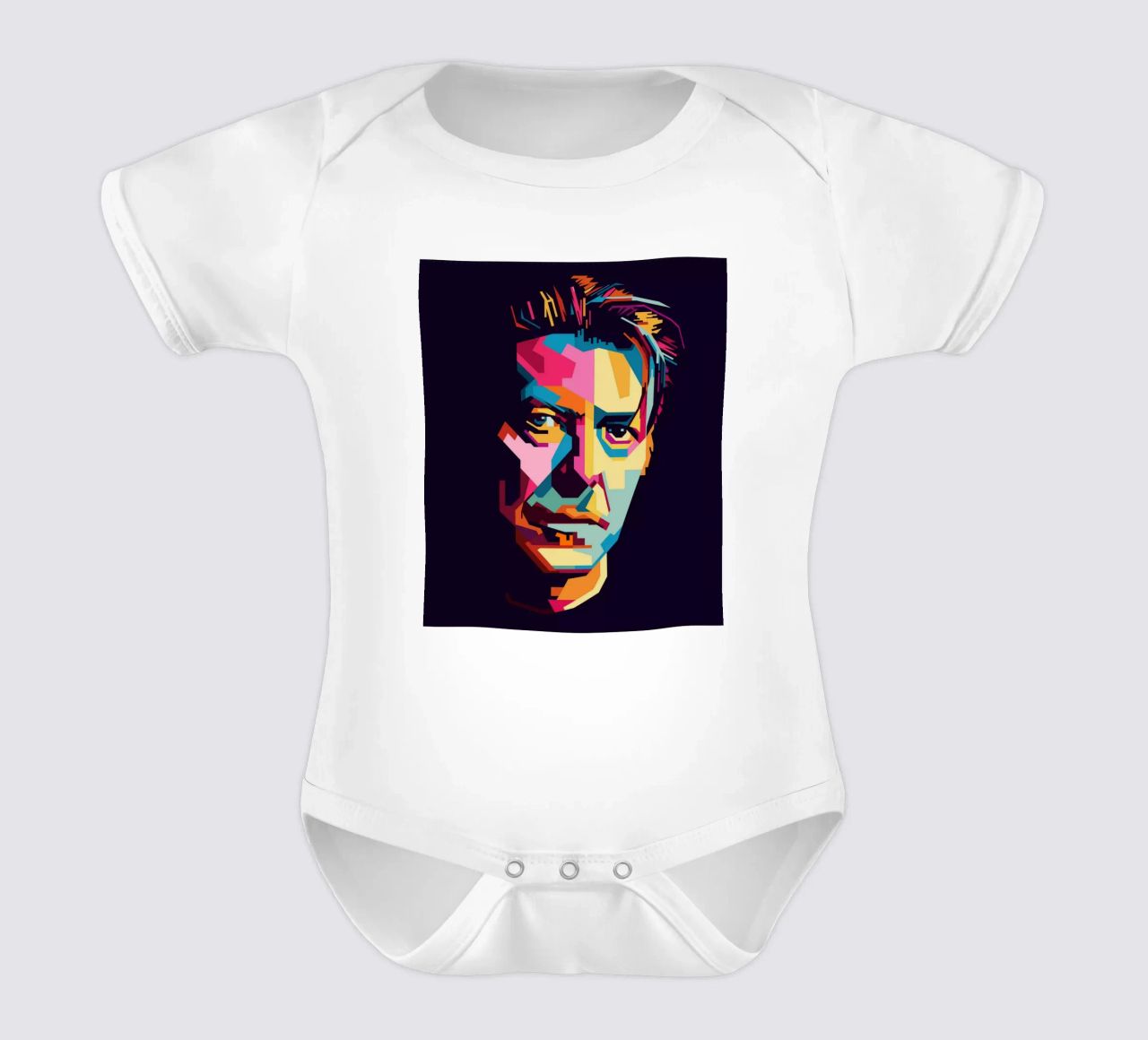 David Bowie Style WPAP Popart body neonato maniche corte da KP Artwork