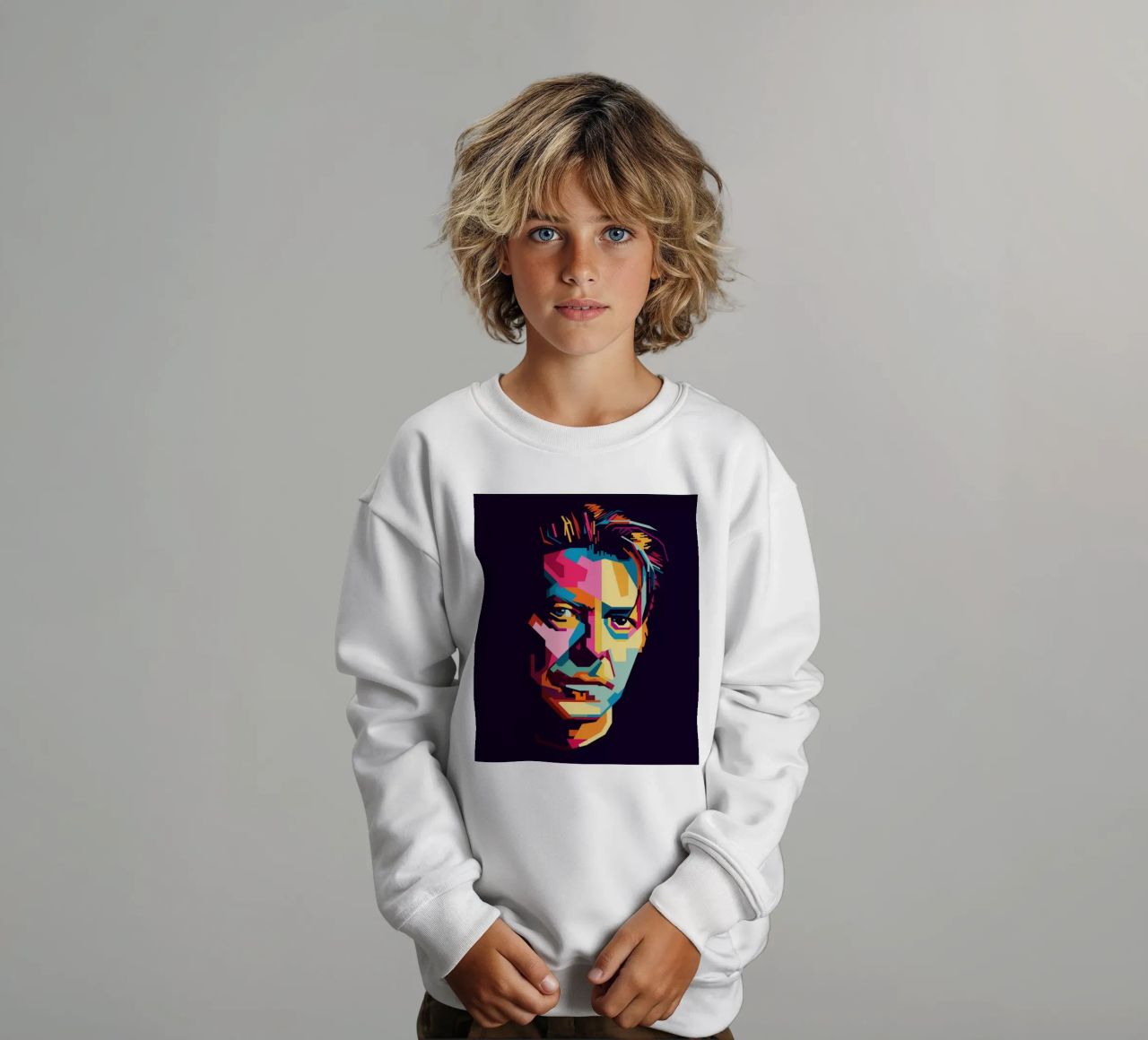 David Bowie Style WPAP Popart felpa bambino da KP Artwork