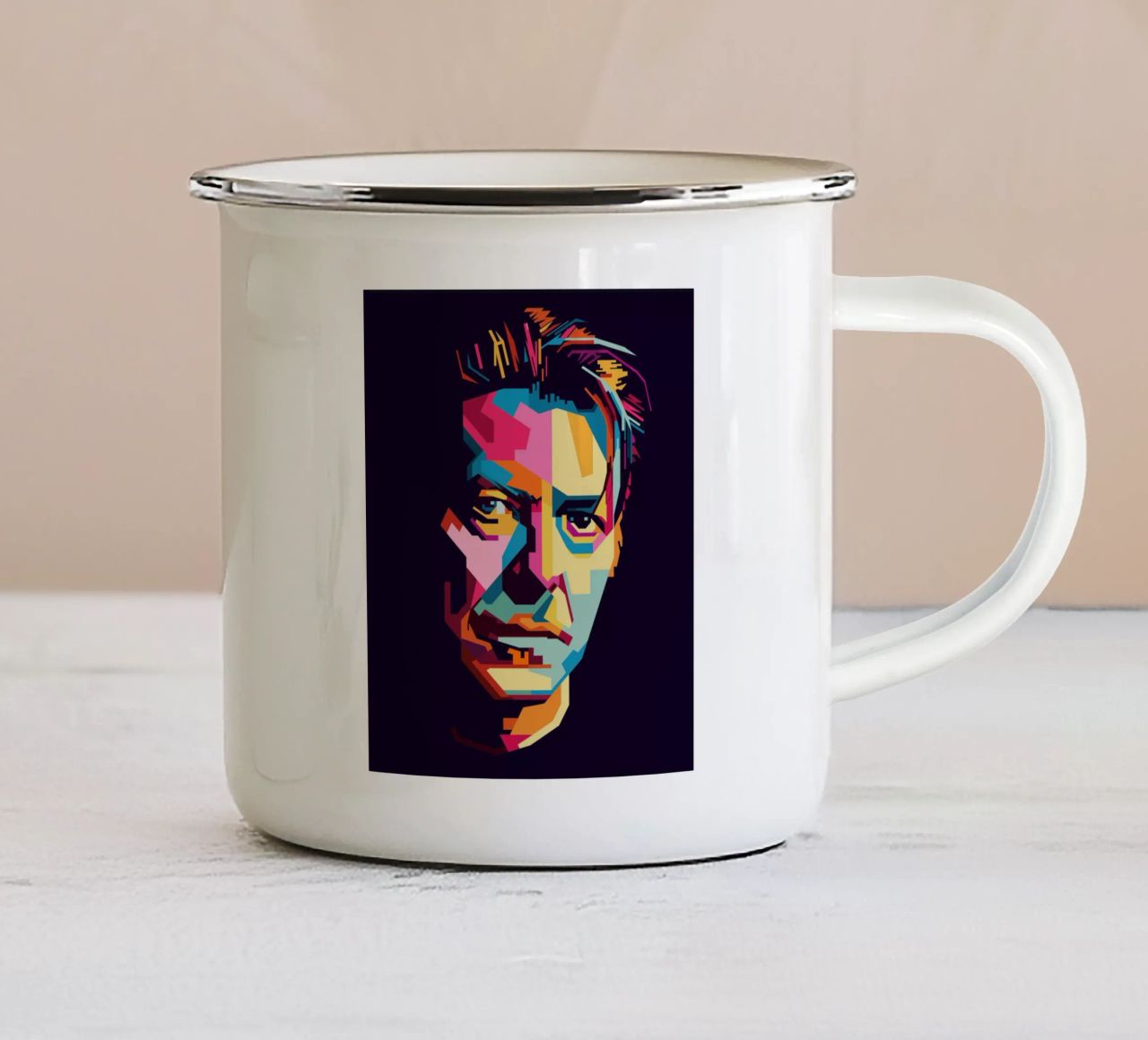 David Bowie Style WPAP Popart tazza in smalto da KP Artwork