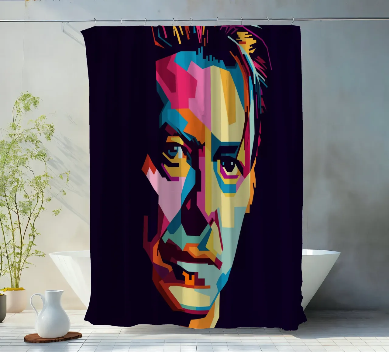 David Bowie Style WPAP Popart tenda da doccia da KP Artwork