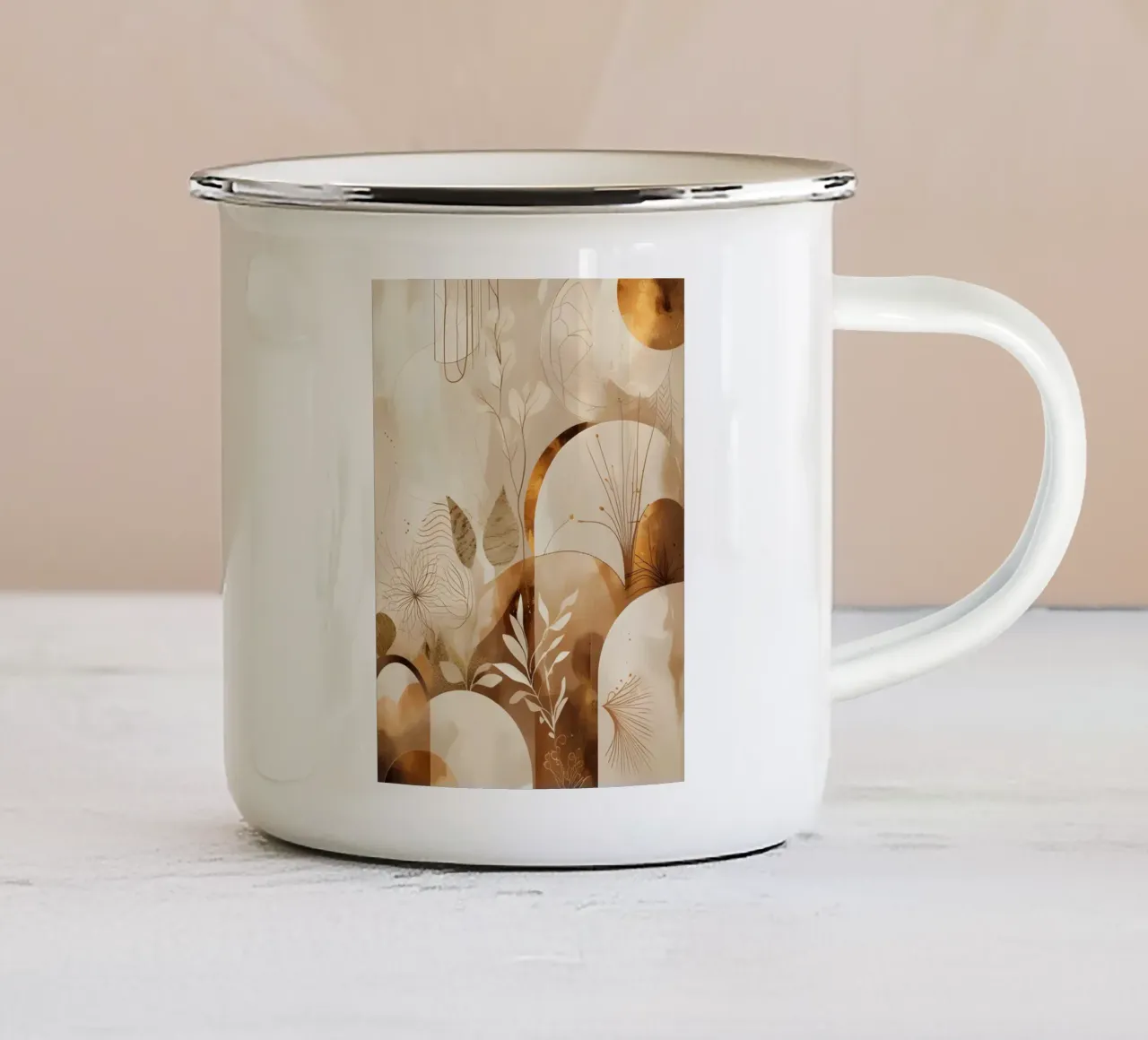 Boho di ispirazione scandinava tazza in smalto da uniqe world