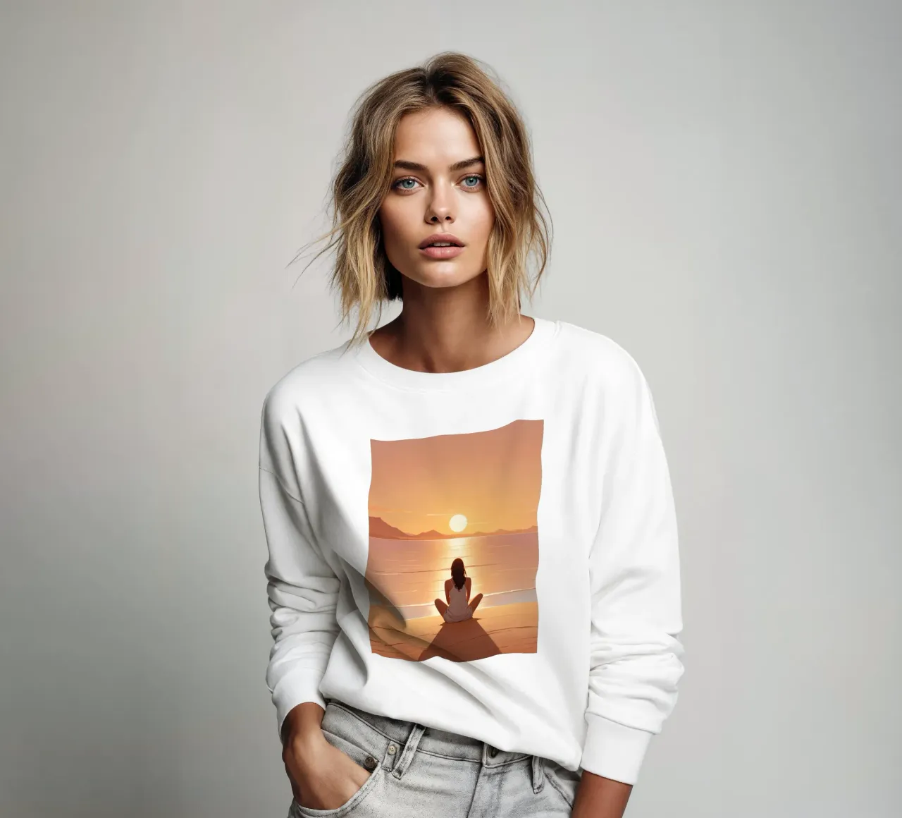 Calma al tramonto felpa da Maison Solis