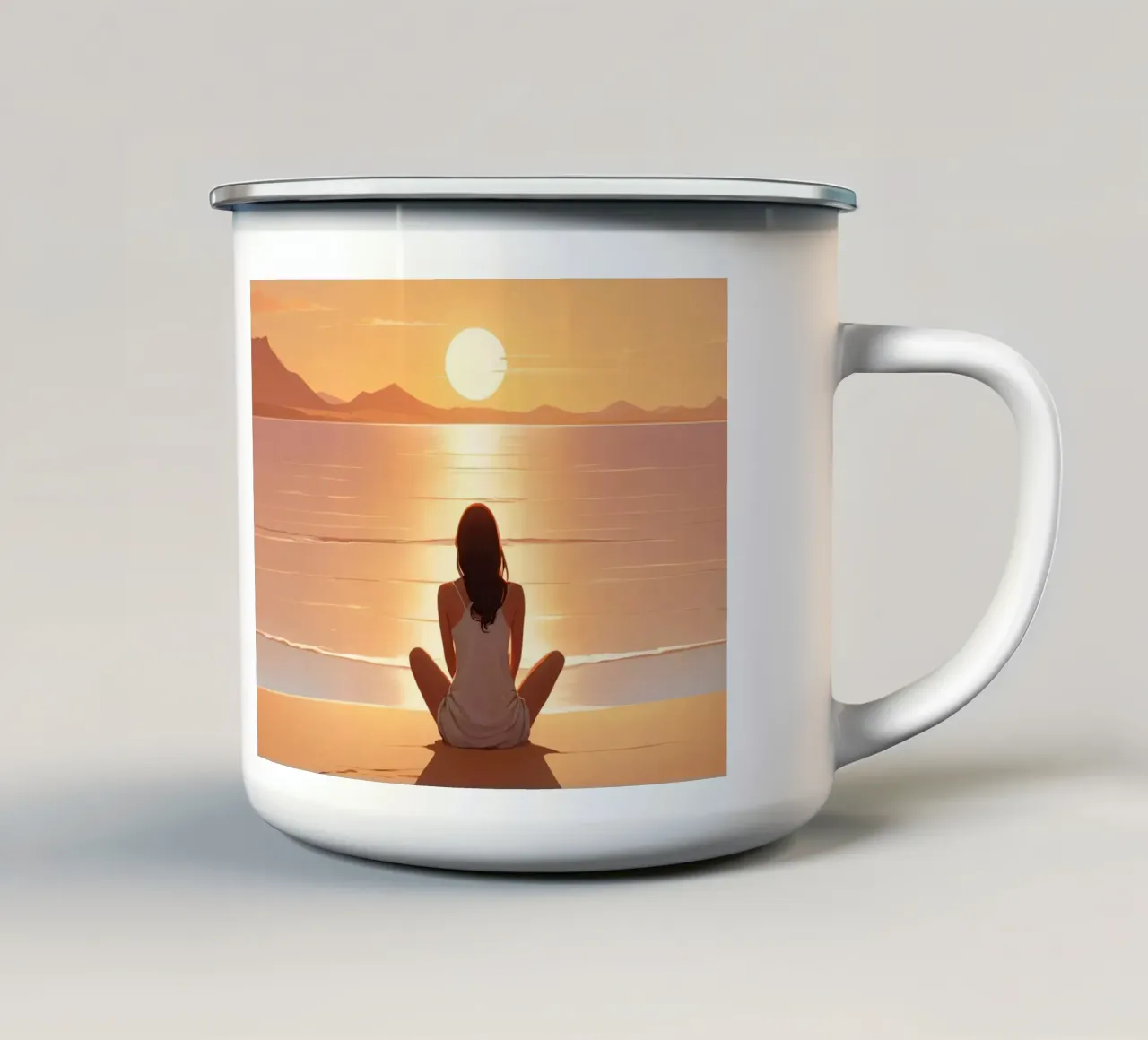 Calma al tramonto tazza in smalto da Maison Solis