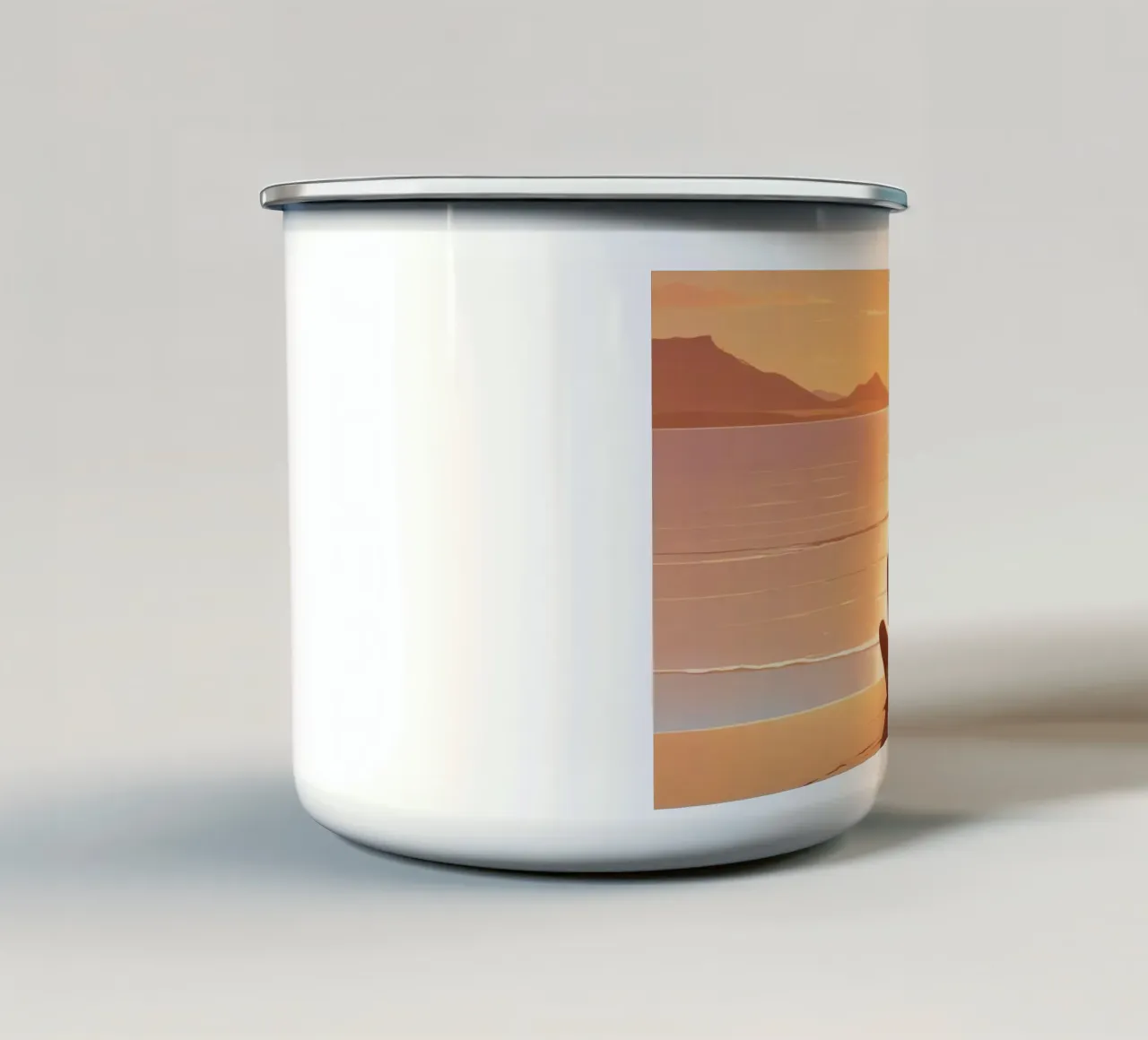 Calma al tramonto tazza in smalto da Maison Solis