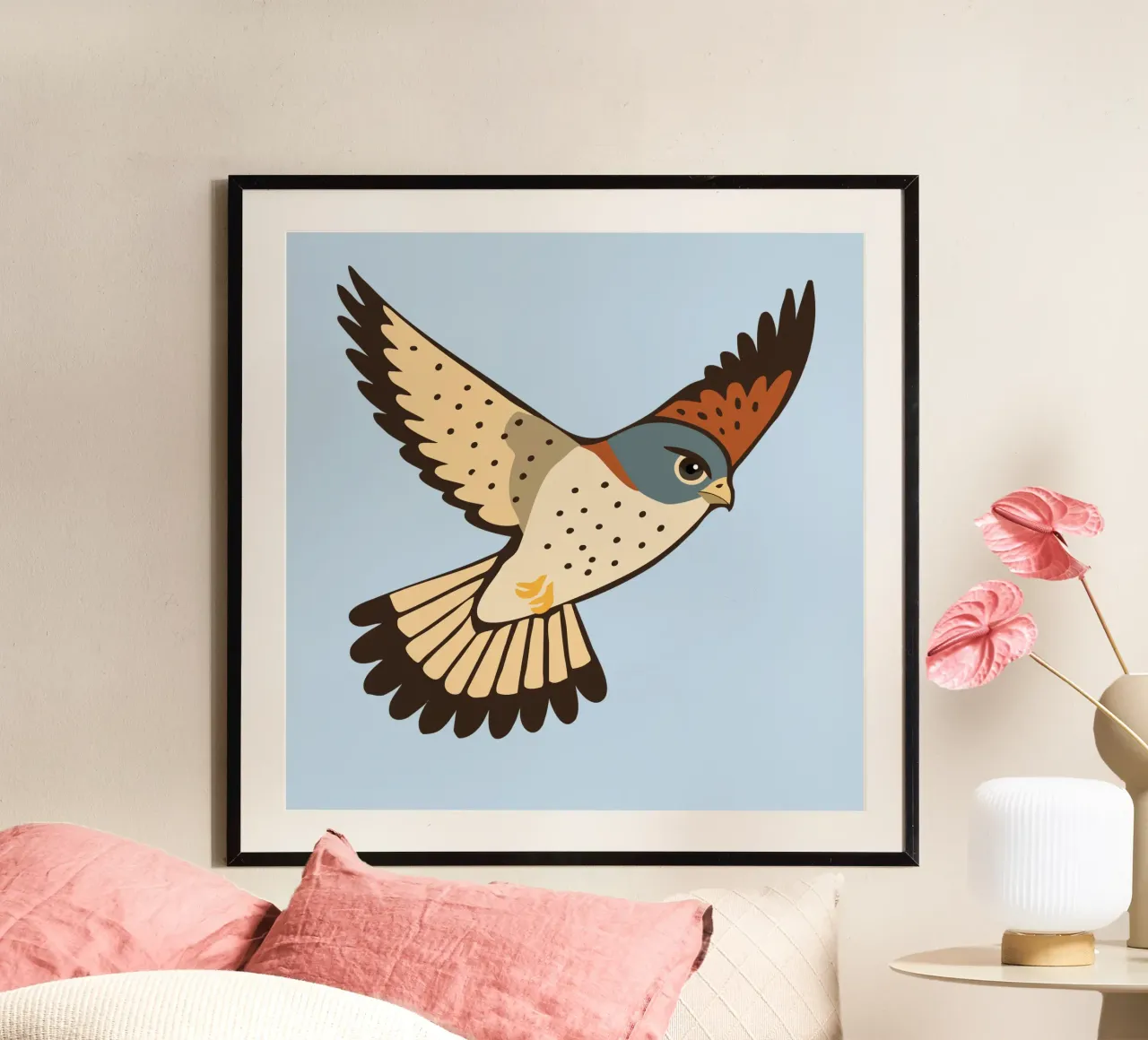 Un gheppio in volo carta hahnemühle da Bwiser