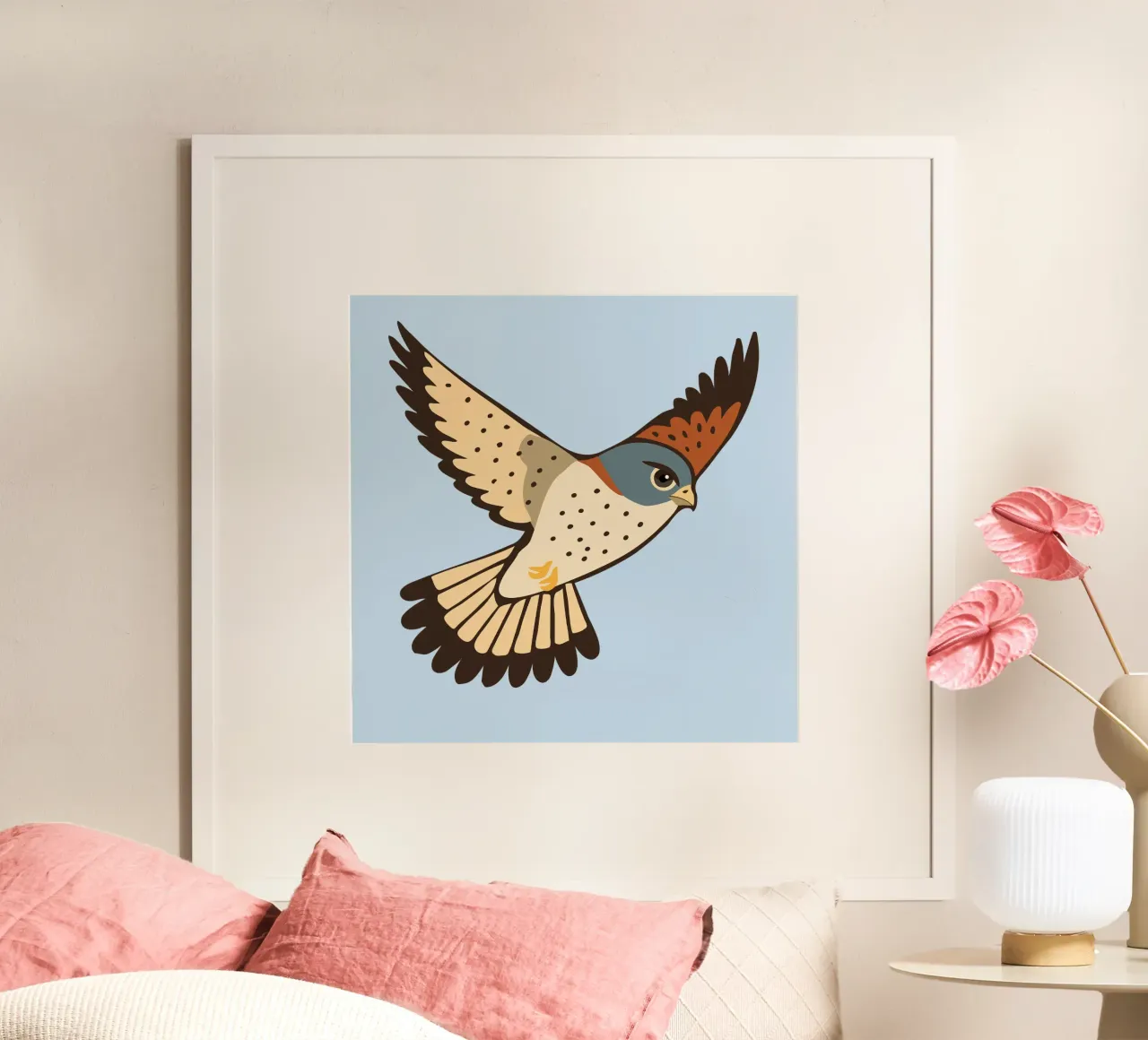 Un gheppio in volo carta hahnemühle da Bwiser