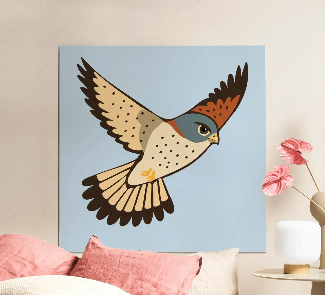 Un gheppio in volo carta hahnemühle da Bwiser