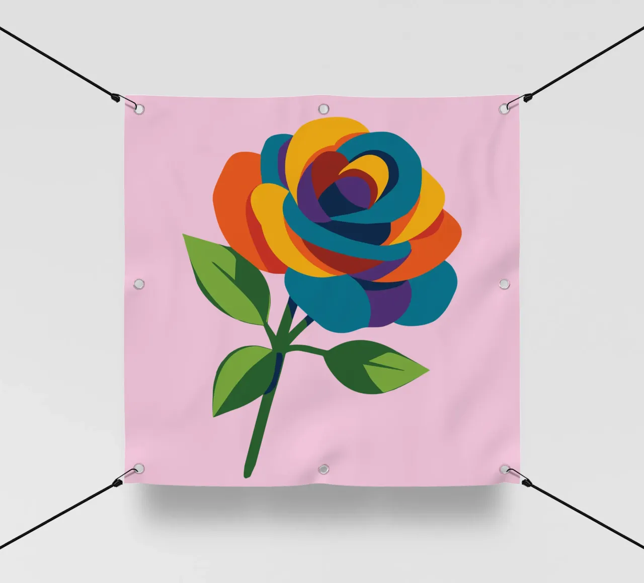 Rosa multicolore telo in pvc da Bwiser