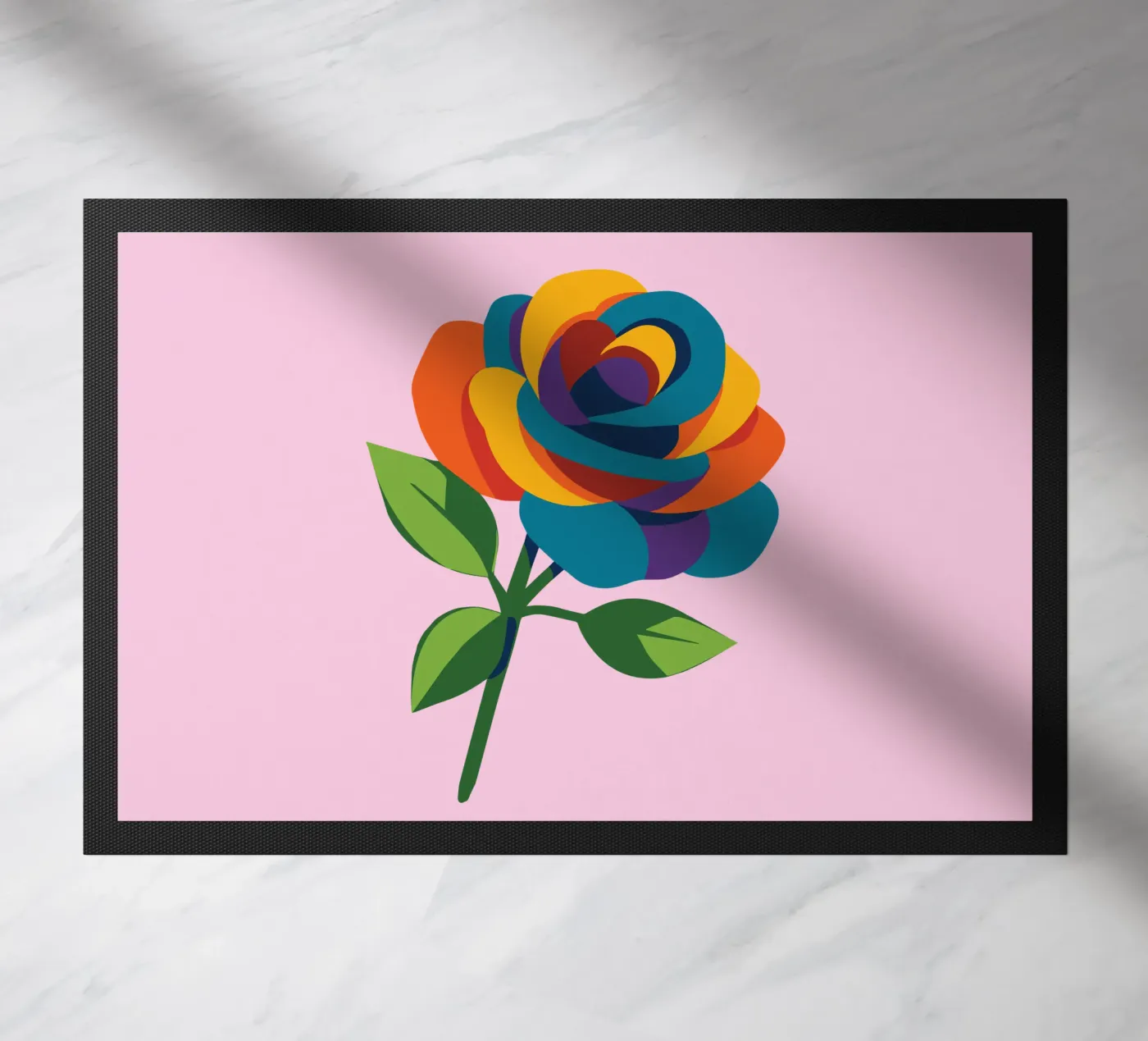 Multicolored rose doormat by Bwiser