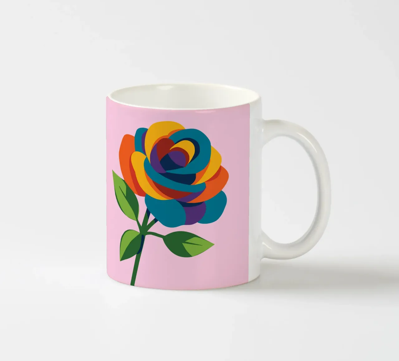 Rosa multicolore tazza in ceramica da Bwiser