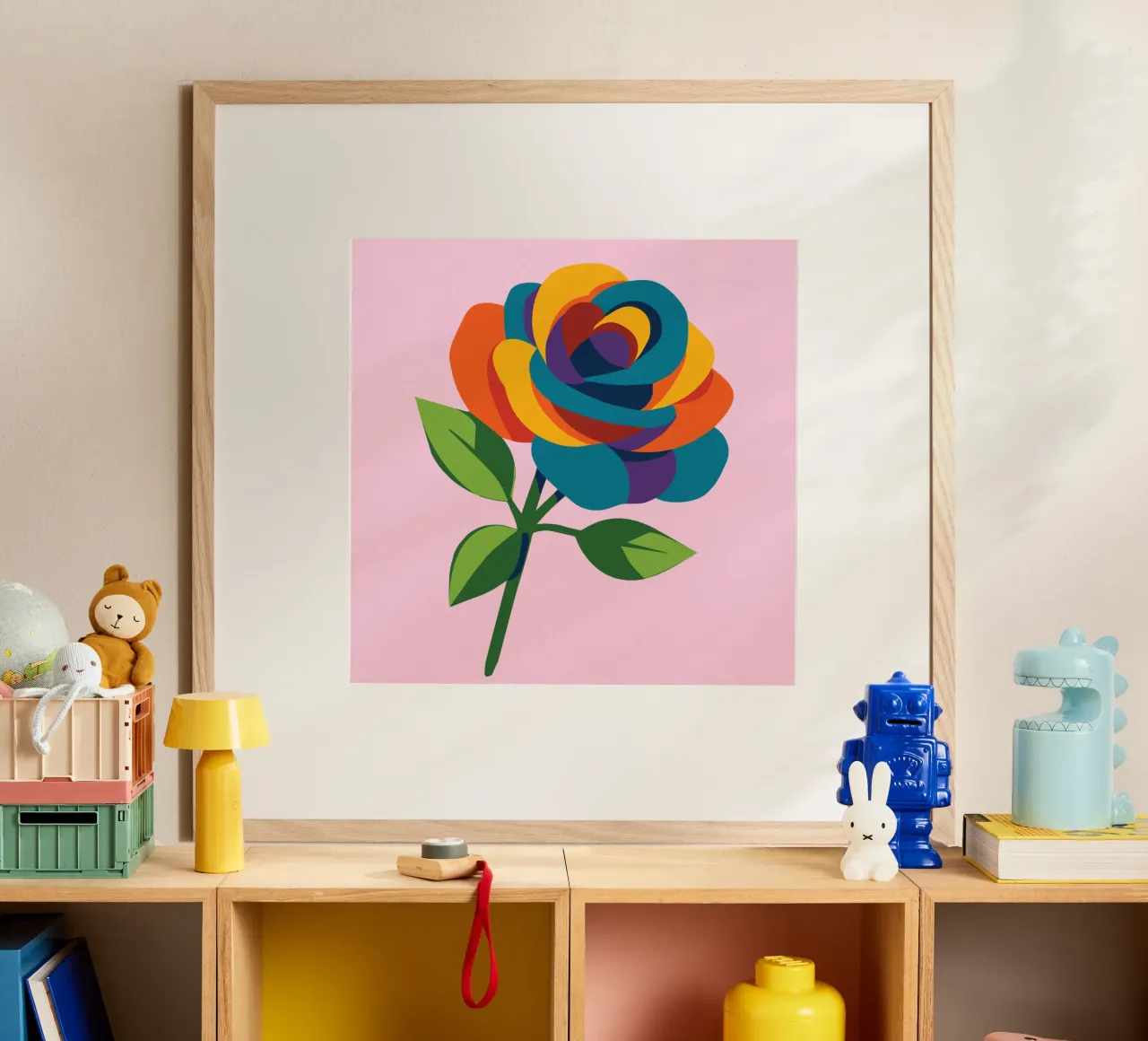 Rosa multicolore poster da Bwiser