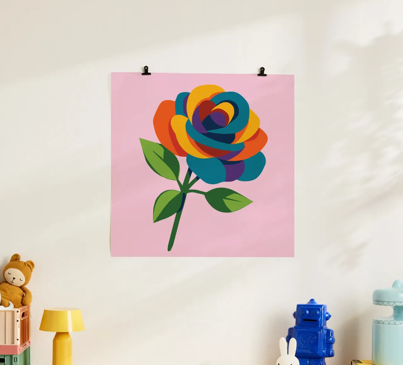 Rosa multicolore poster da Bwiser