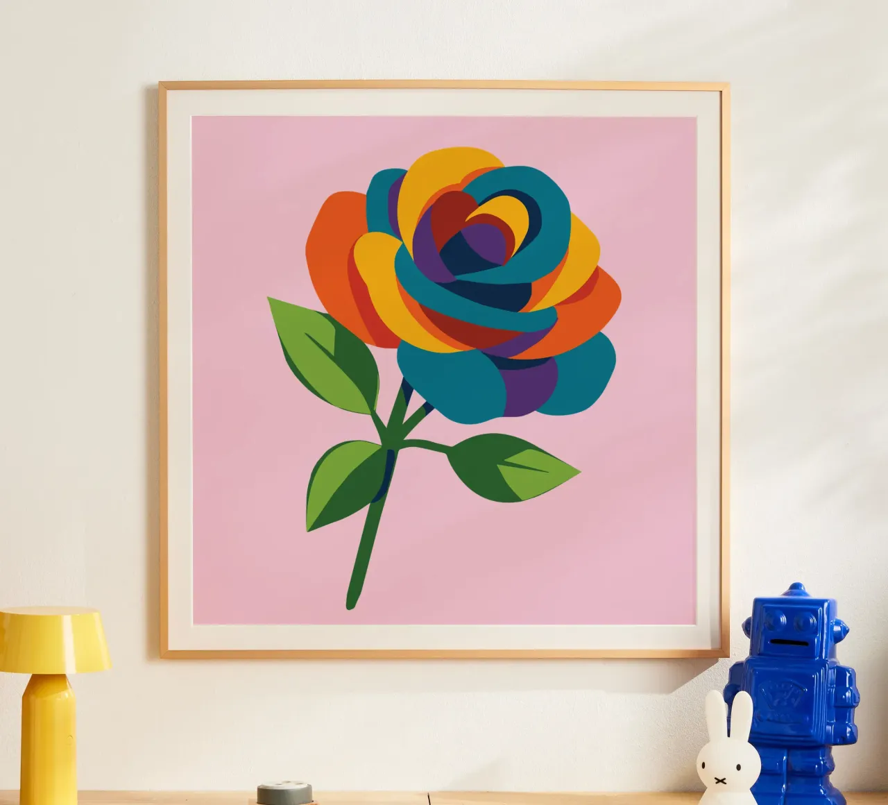 Rosa multicolore poster da Bwiser