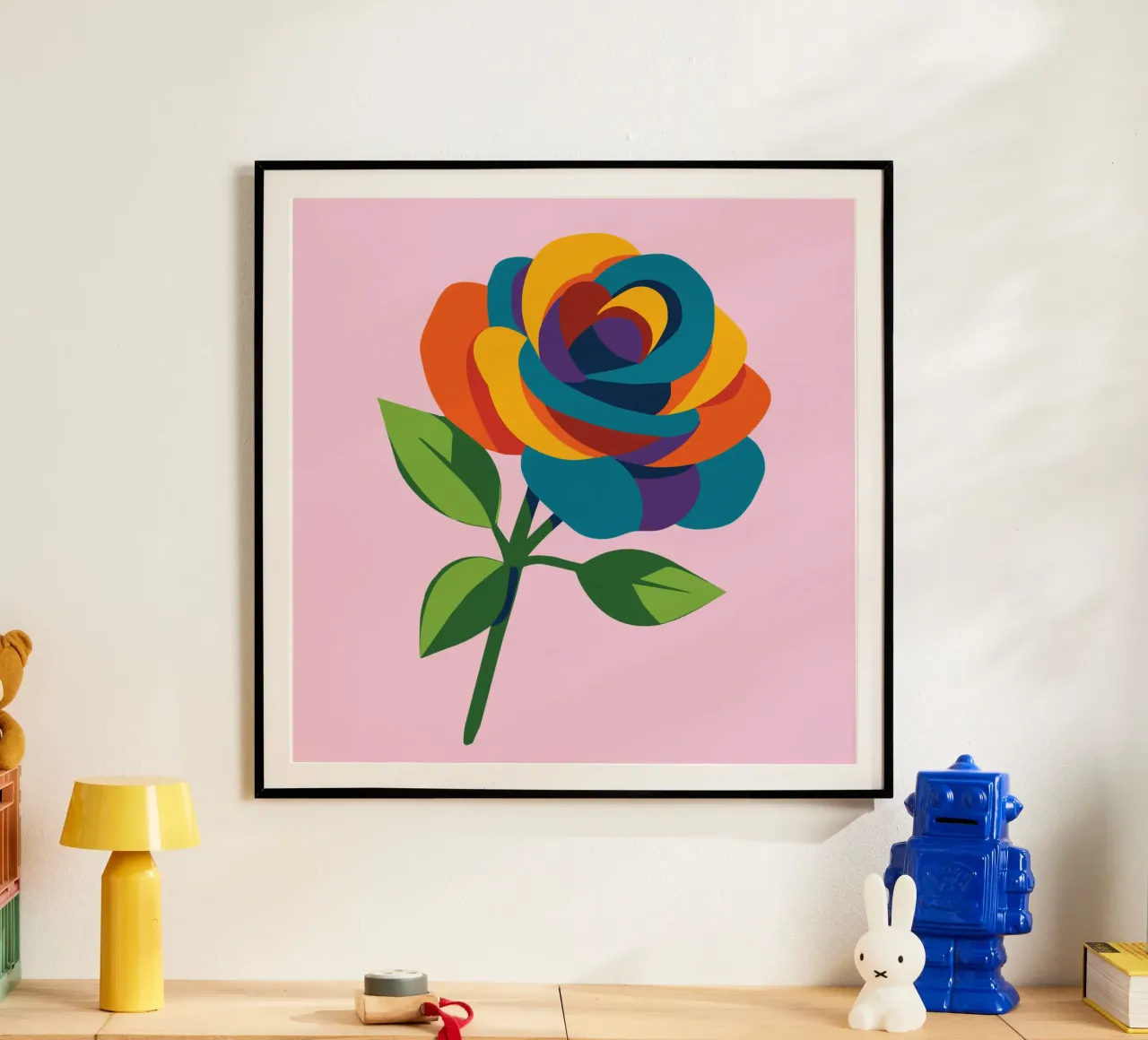 Rosa multicolore poster da Bwiser