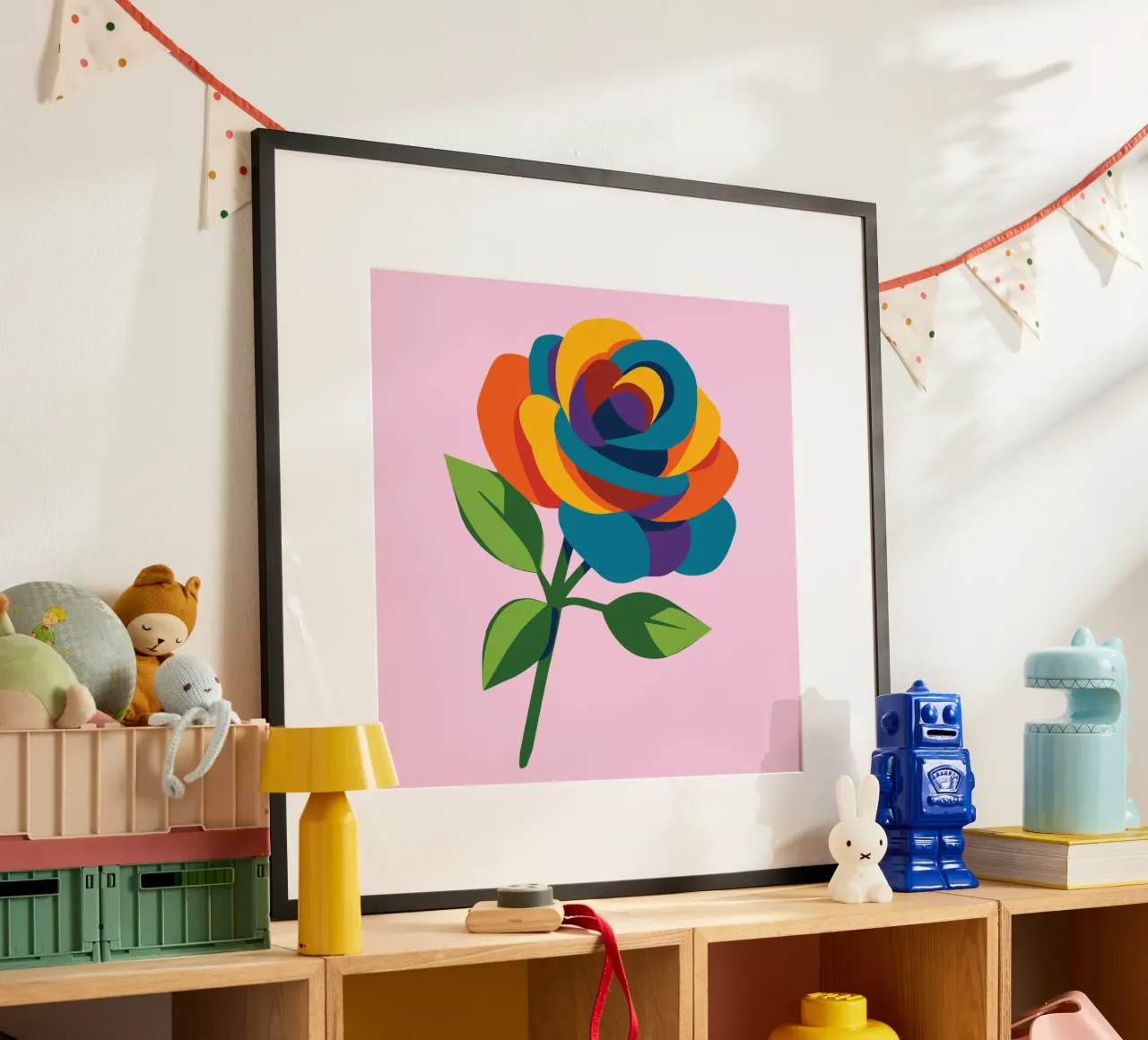Rosa multicolore poster da Bwiser