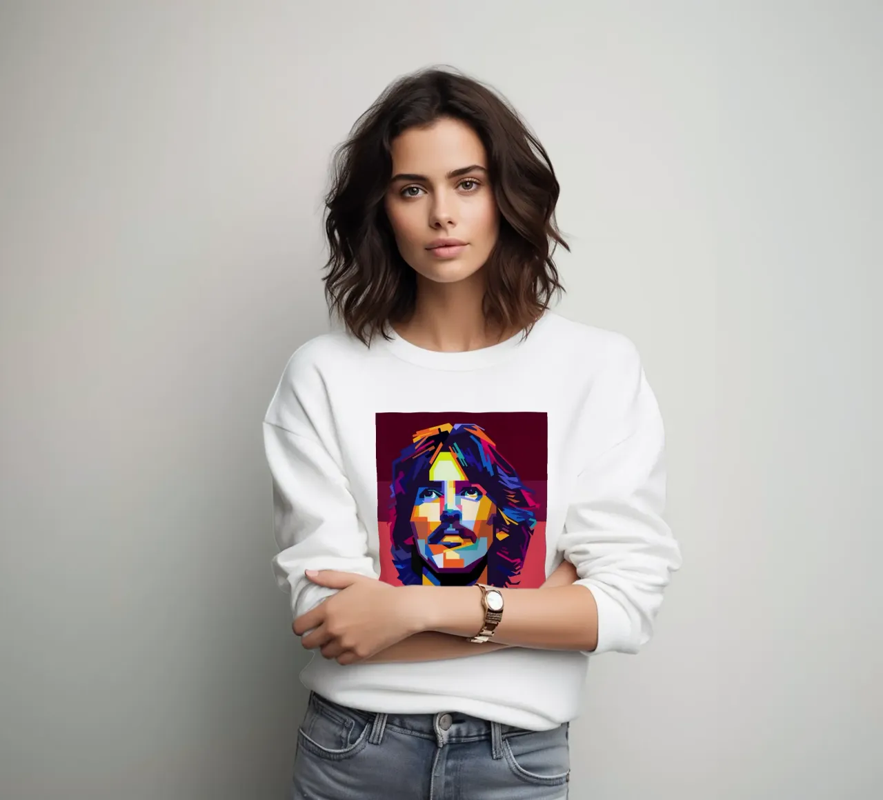 George Harrison Popart WPAP Sweatshirt von KP Artwork
