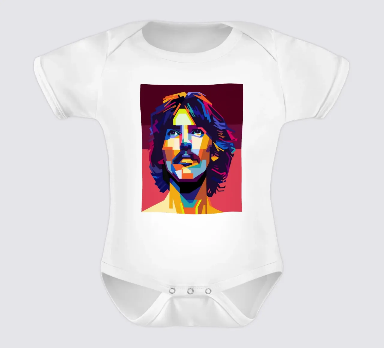 George Harrison Popart WPAP body neonato maniche corte da KP Artwork