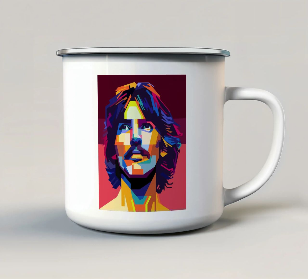 George Harrison Popart WPAP tazza in smalto da KP Artwork