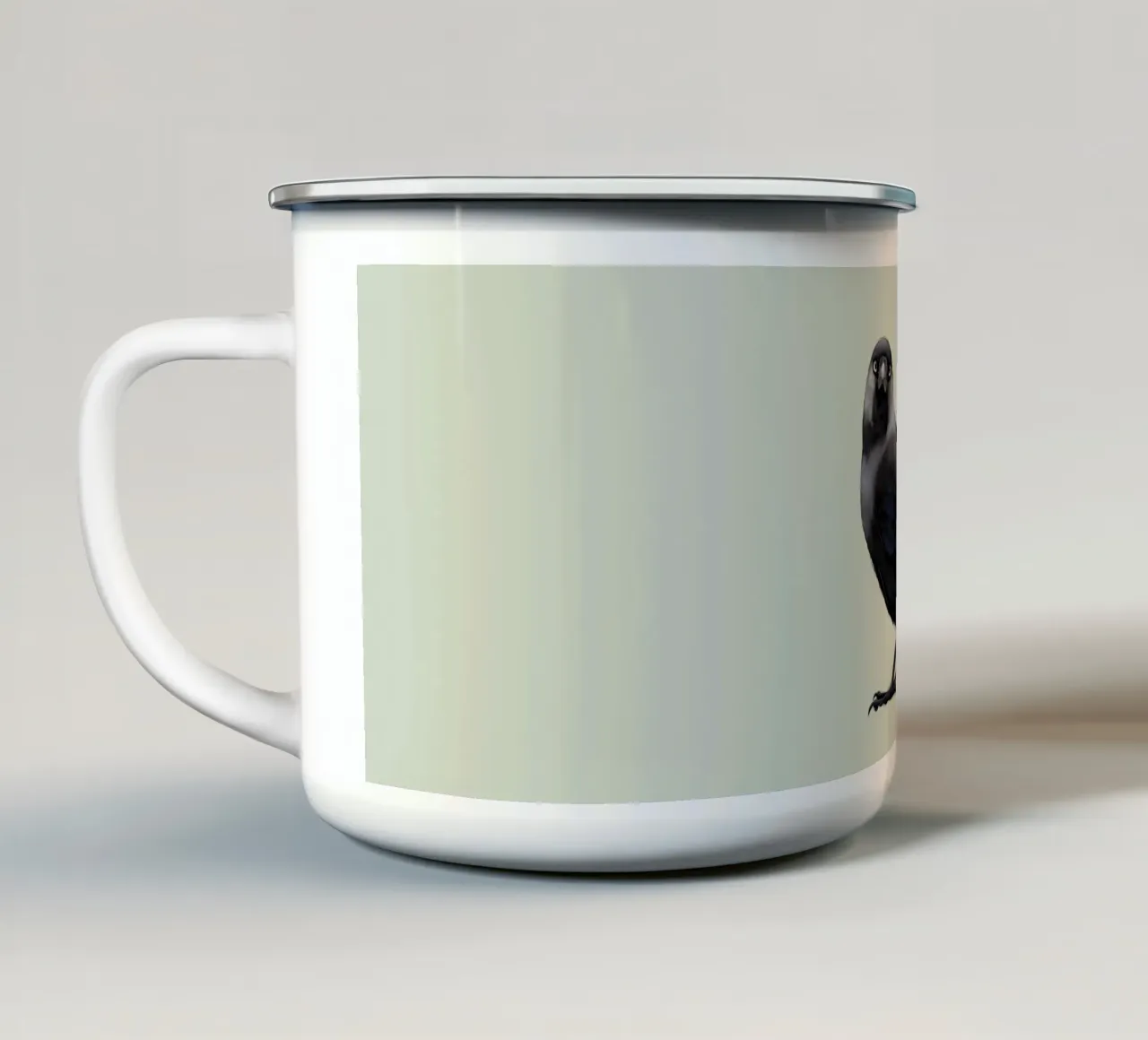 Taccola, ritratto di un bellissimo uccello tazza in smalto da Bwiser