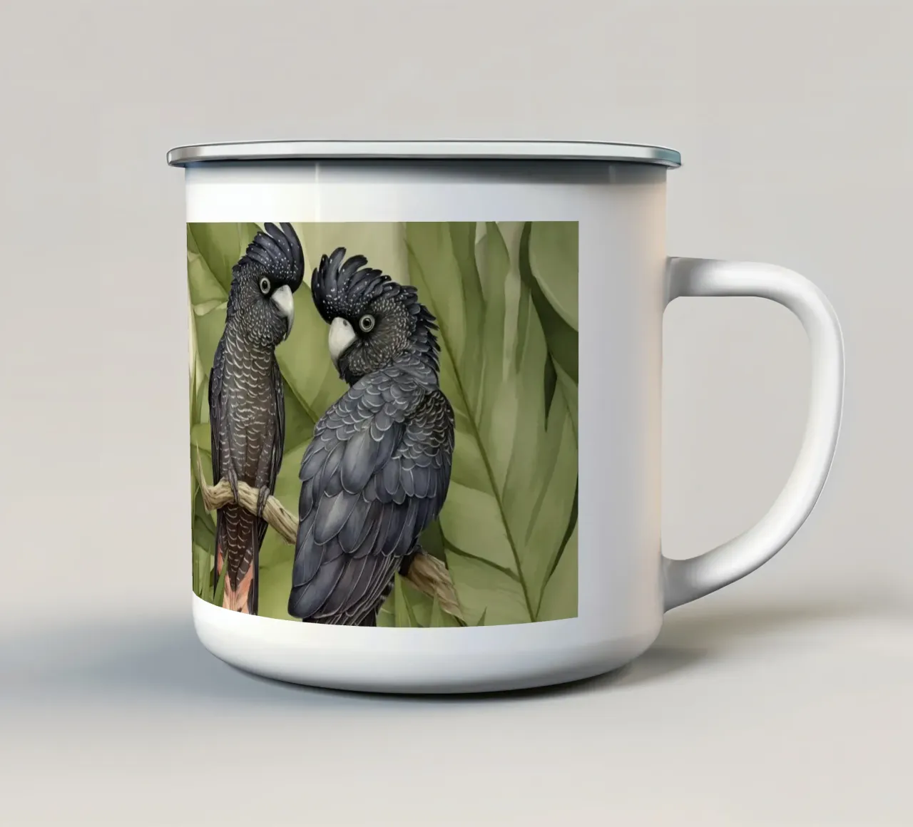 Cacatua Giungla lussureggiante tazza in smalto da Andrea Haase Animal Love