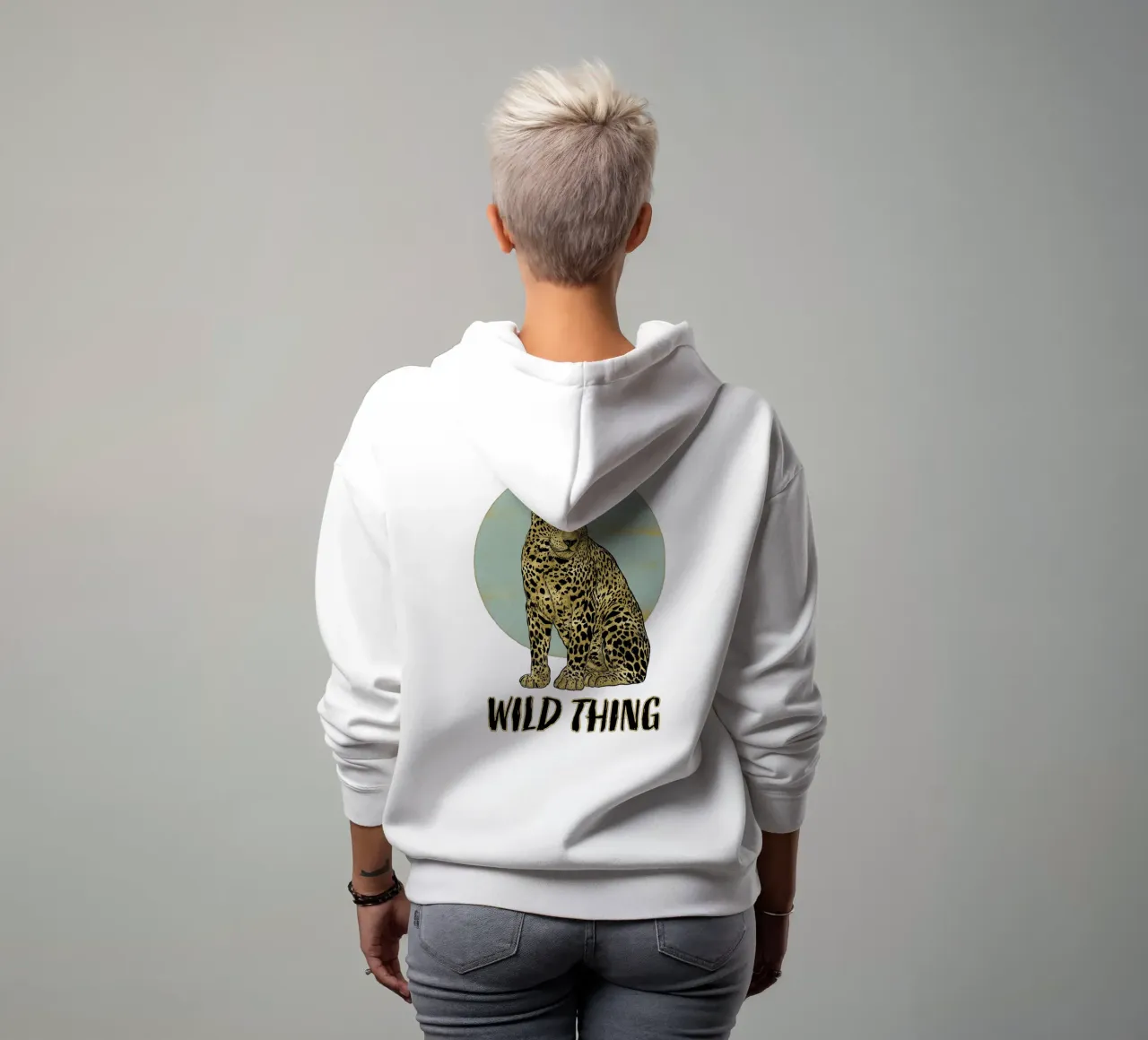 Leopardo. Wild Thing. felpa con cappuccio da CalliLetters