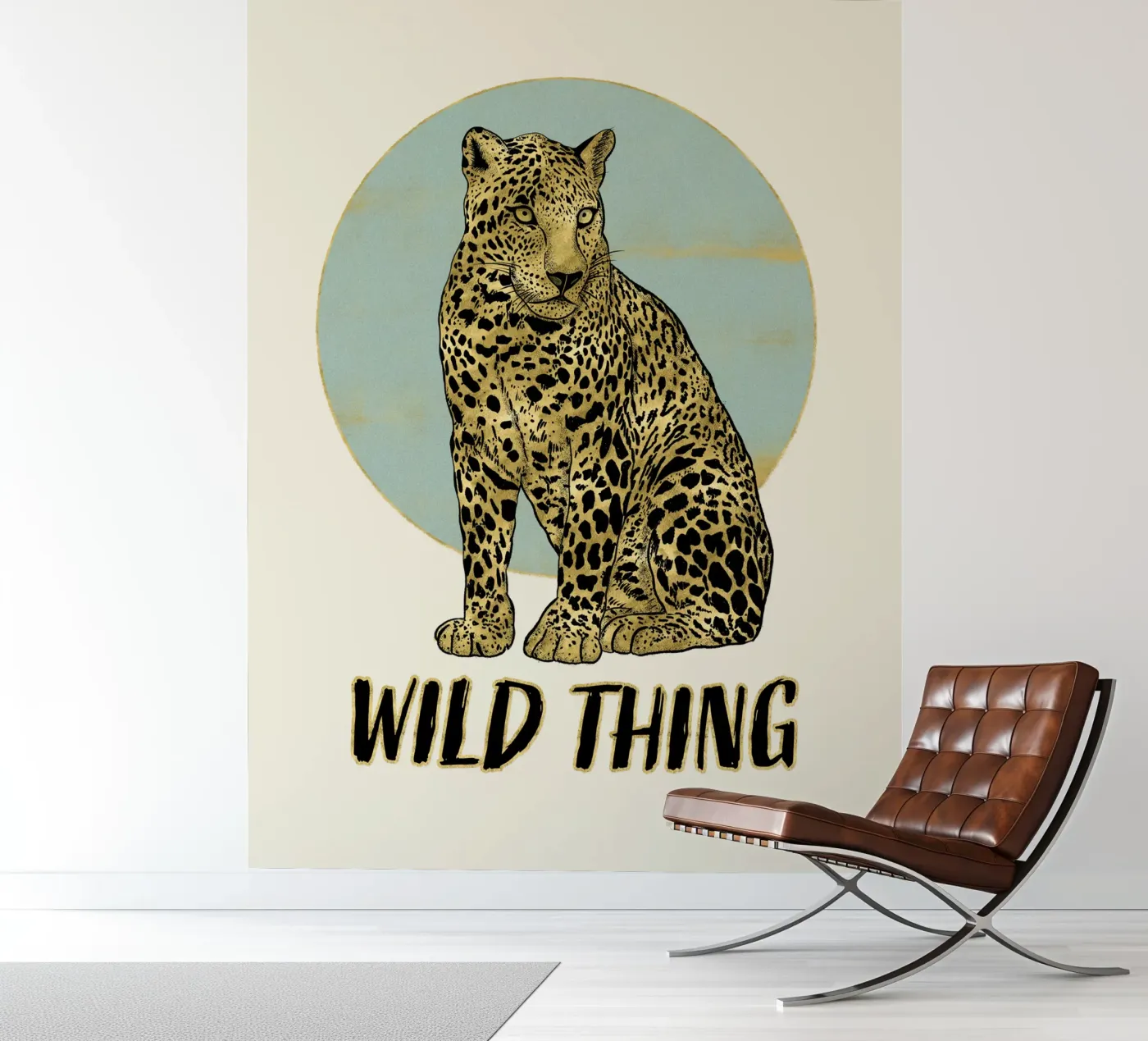 Leopard. Wild Thing. fotobehang van CalliLetters