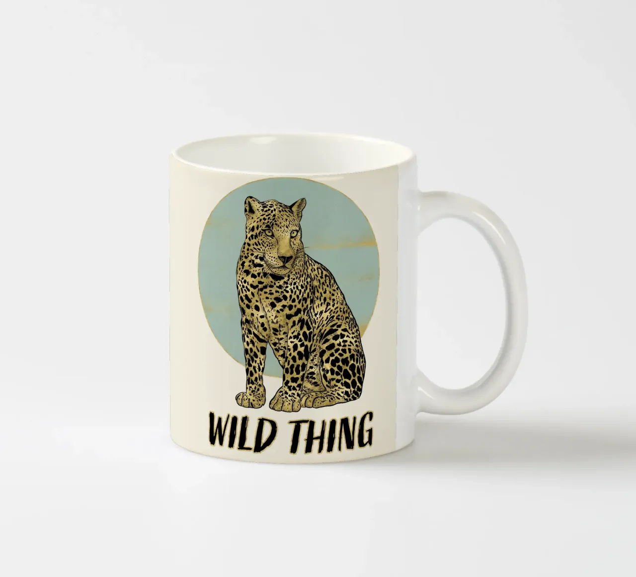 Leopardo. Wild Thing. tazza in ceramica da CalliLetters