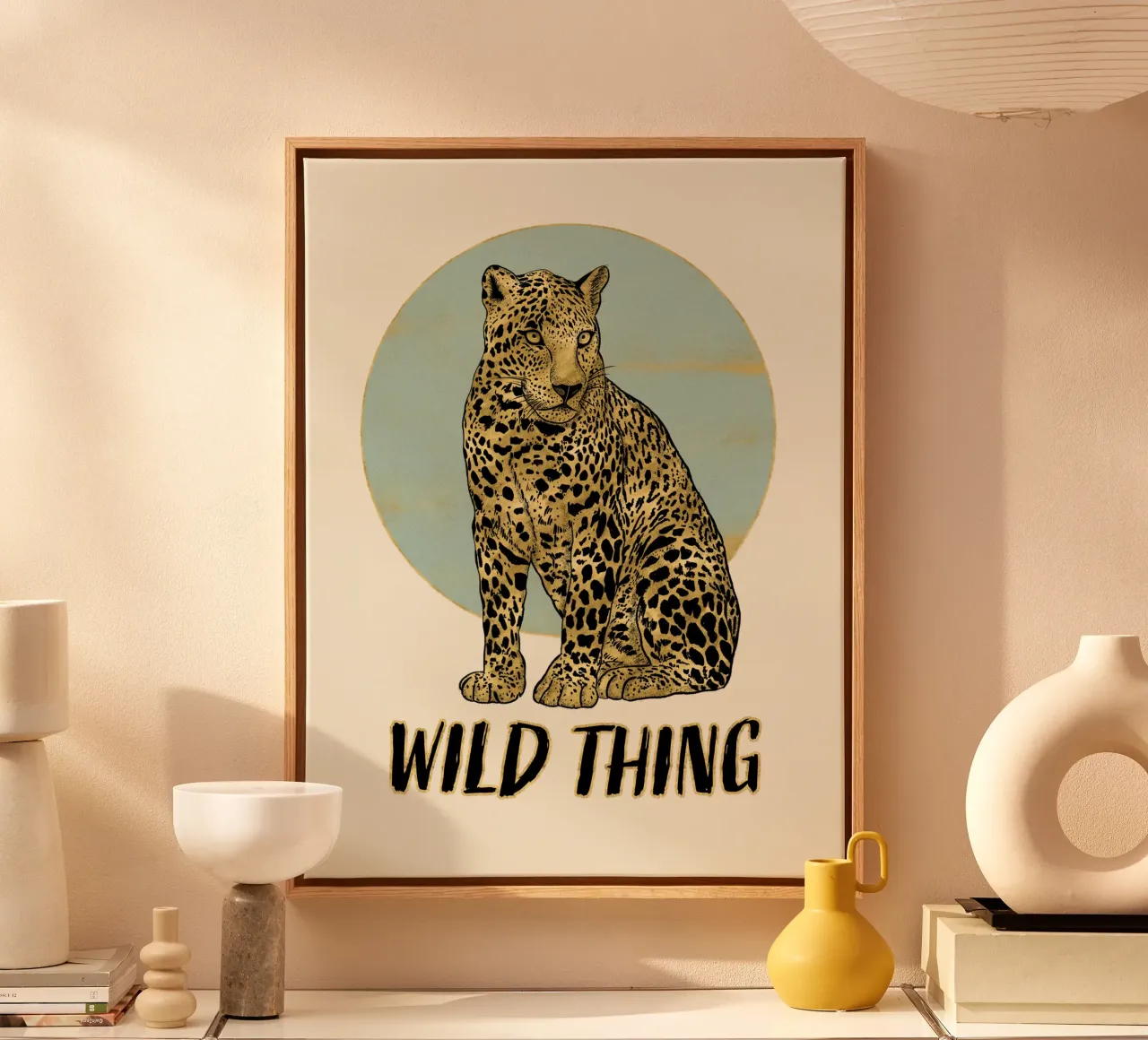 Leopardo. Wild Thing. tela con Cornice a cassetta da CalliLetters