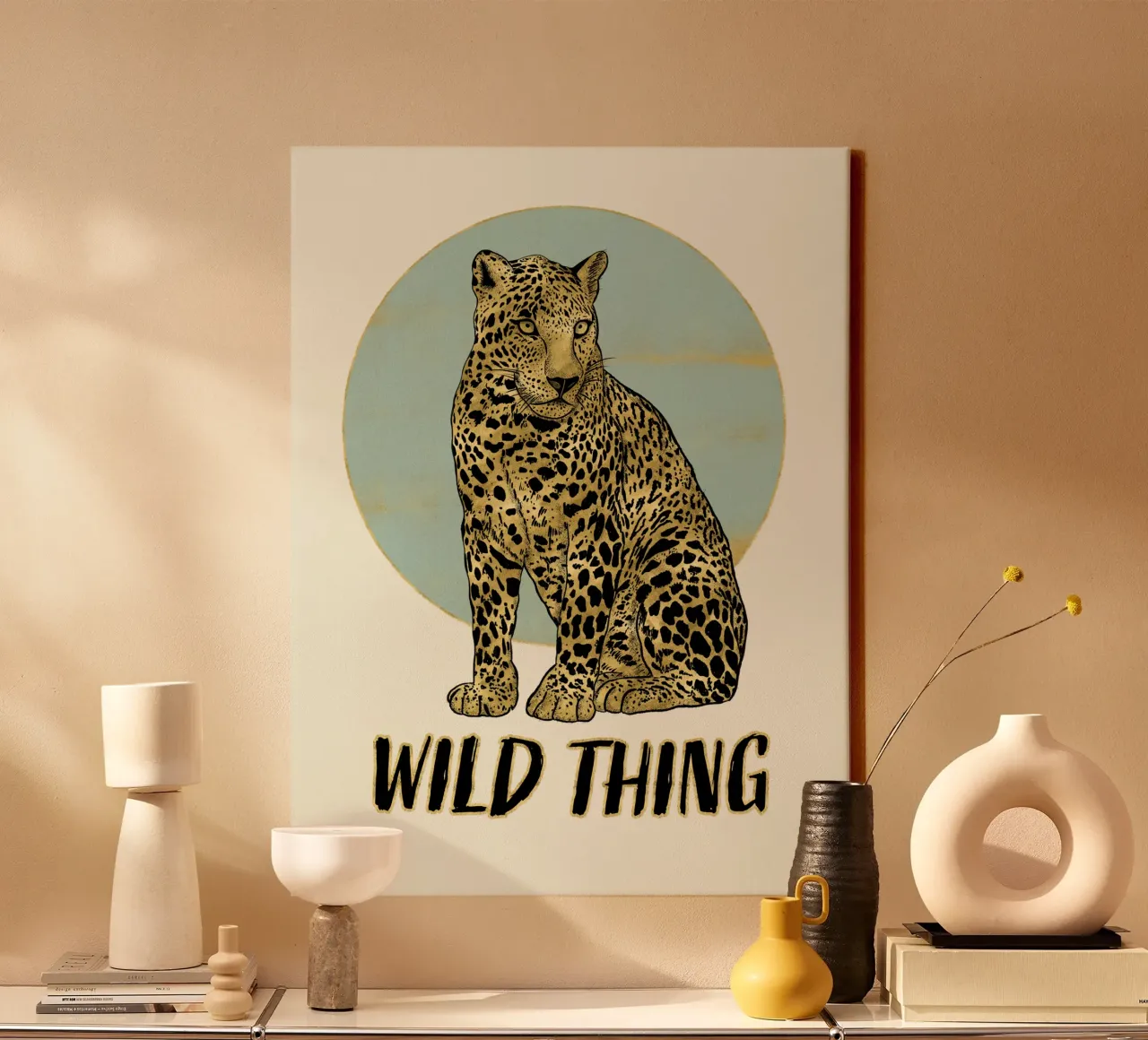 Leopardo. Wild Thing. tela con Cornice a cassetta da CalliLetters