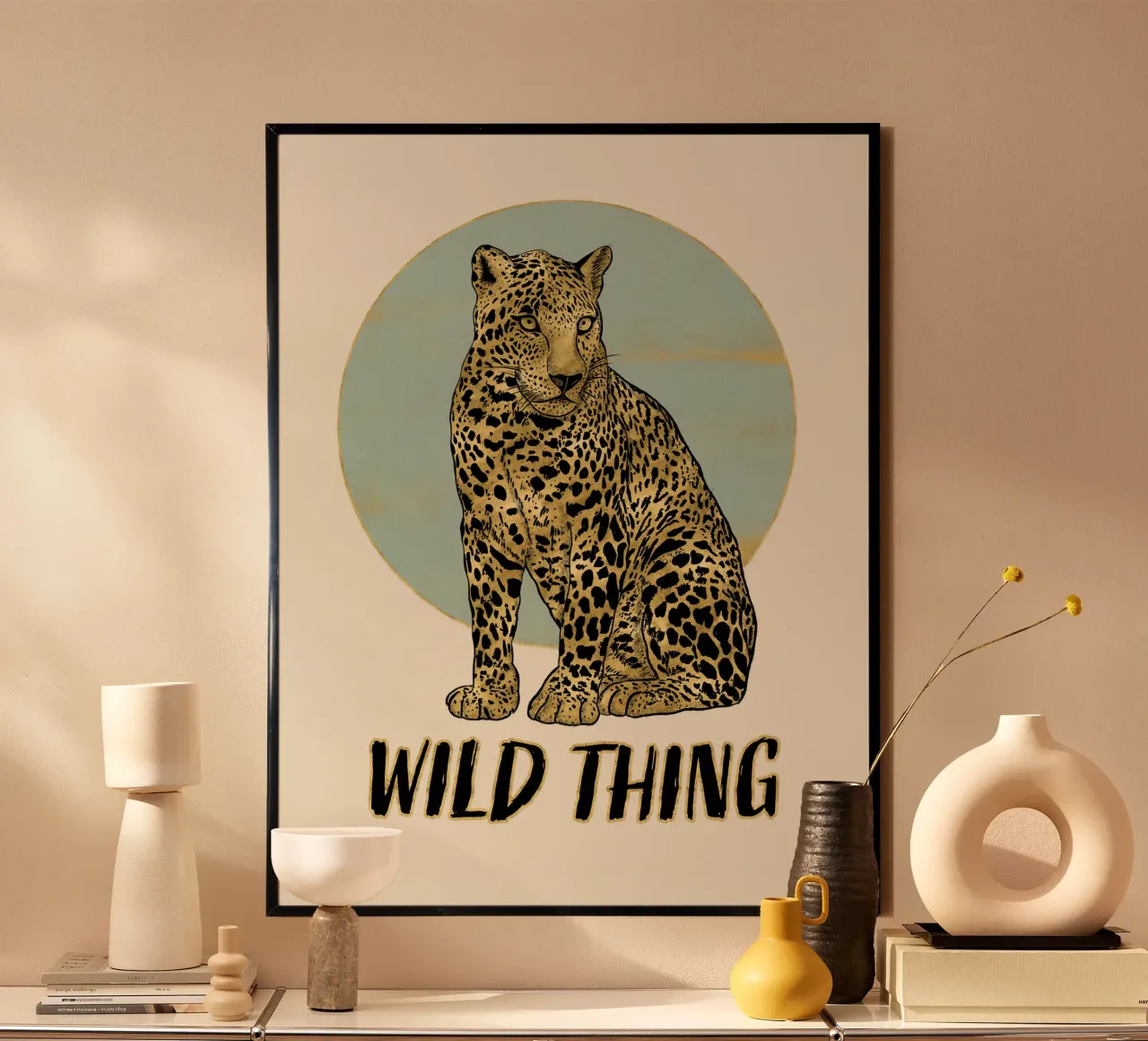 Leopardo. Wild Thing. poster con telaio in legno da CalliLetters