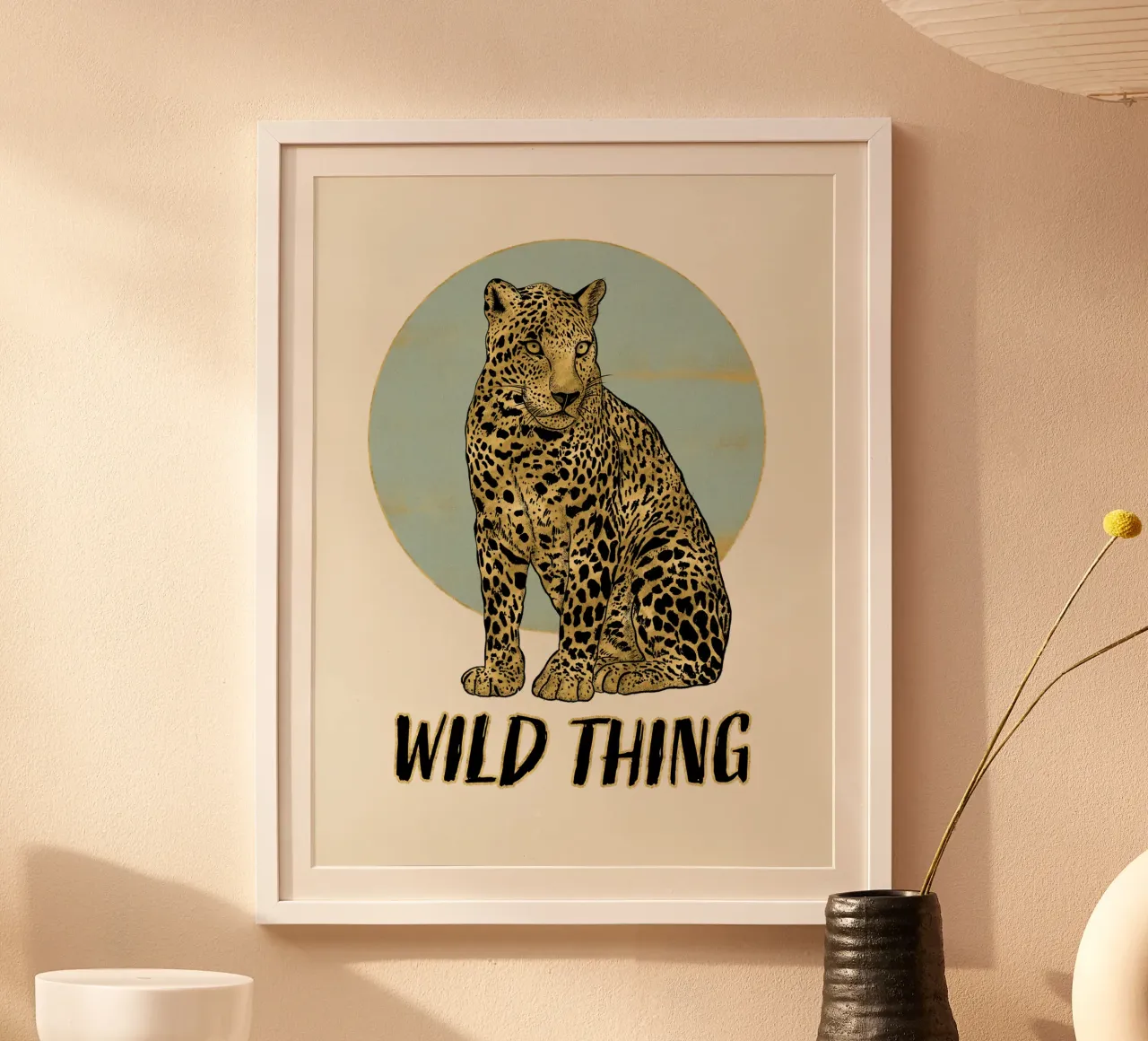 Leopardo. Wild Thing. poster con telaio in legno da CalliLetters