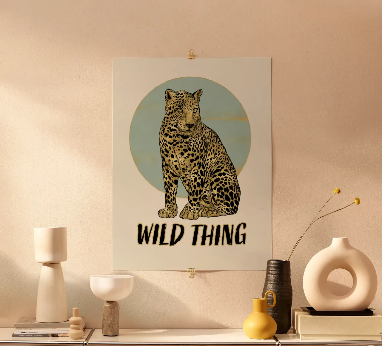 Leopardo. Wild Thing. poster con telaio in legno da CalliLetters