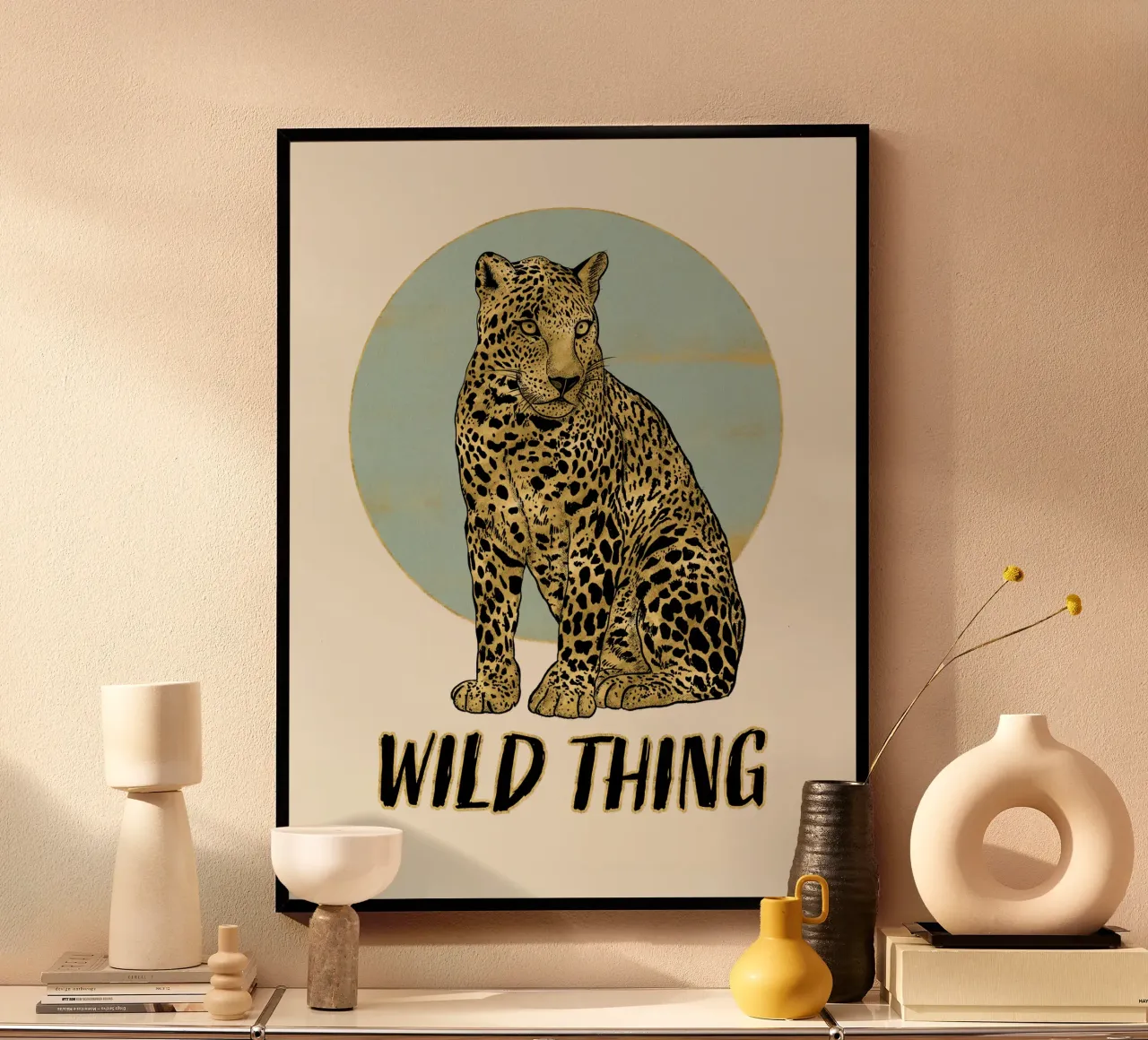 Leopardo. Wild Thing. poster con telaio in legno da CalliLetters