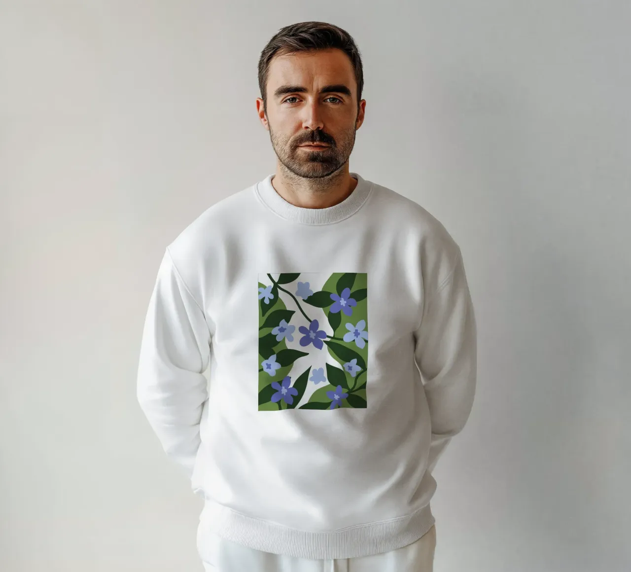 Modello a fiori blu felpa da SPECIAL FLOWER PATTERNS