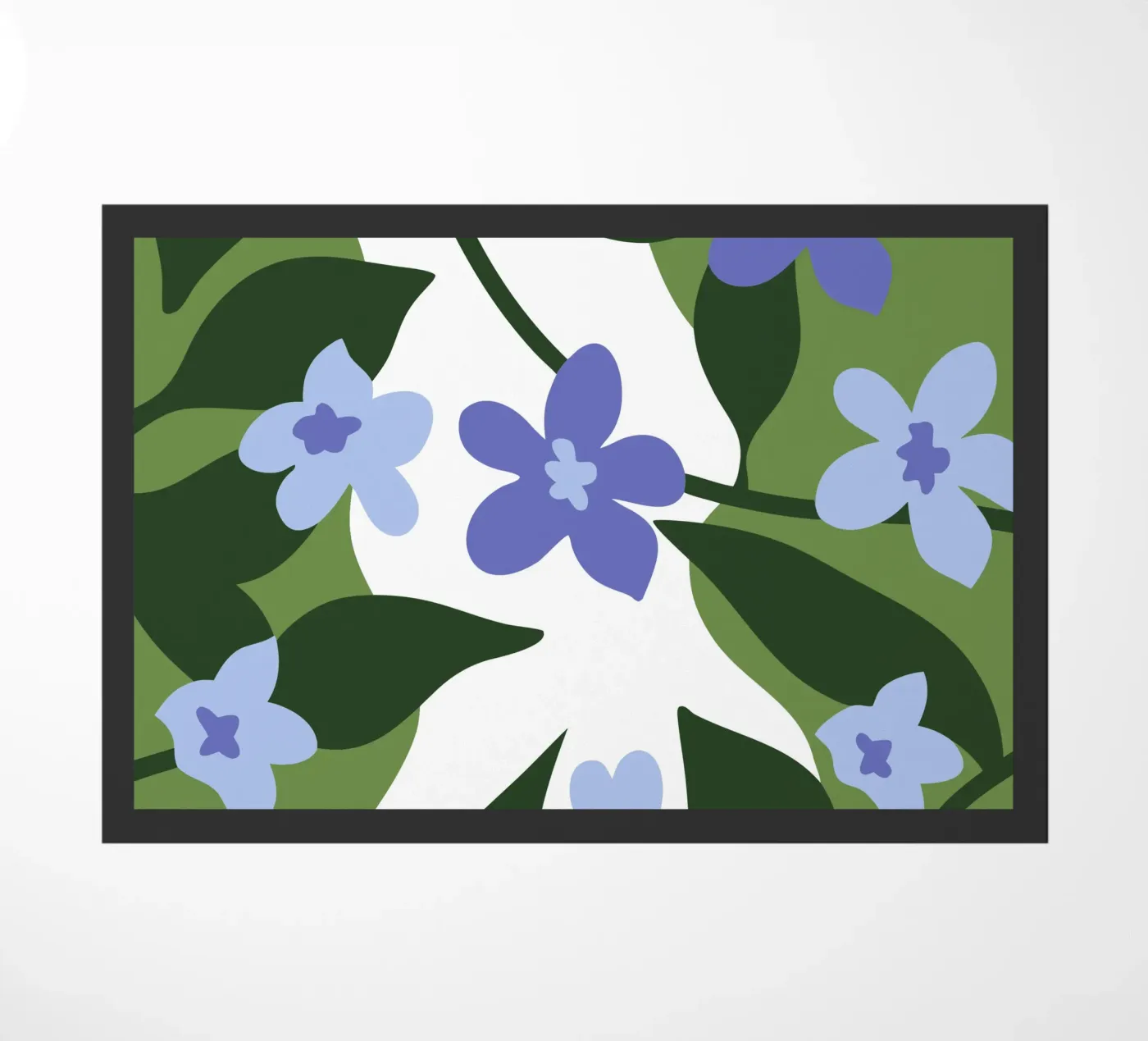 Blaue Blume Muster Fußmatte von SPECIAL FLOWER PATTERNS