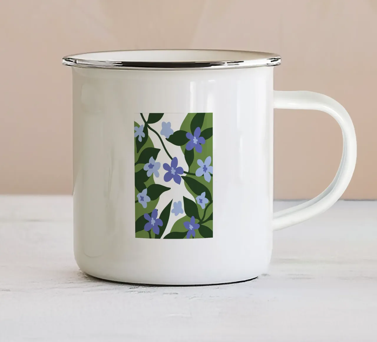 Modello a fiori blu tazza in smalto da SPECIAL FLOWER PATTERNS