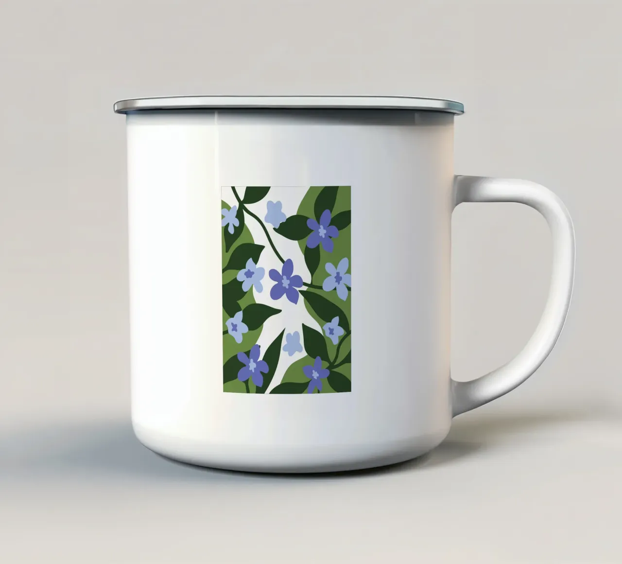 Modello a fiori blu tazza in smalto da SPECIAL FLOWER PATTERNS
